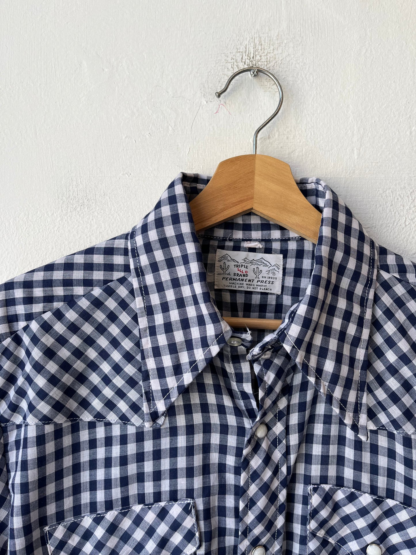 70's Pearl Snap Gingham Shirt