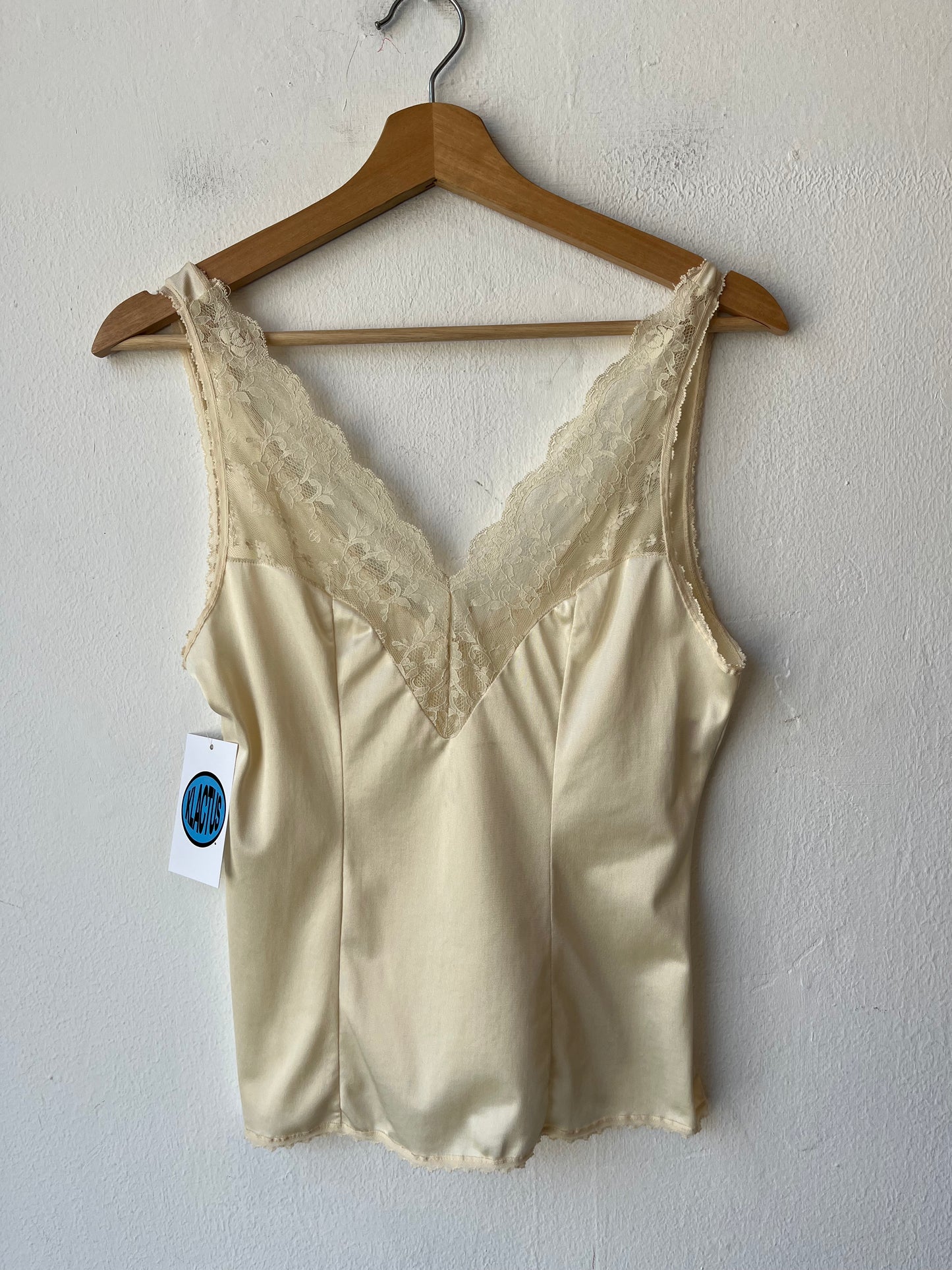 80's Cream Lace Lingerie Top
