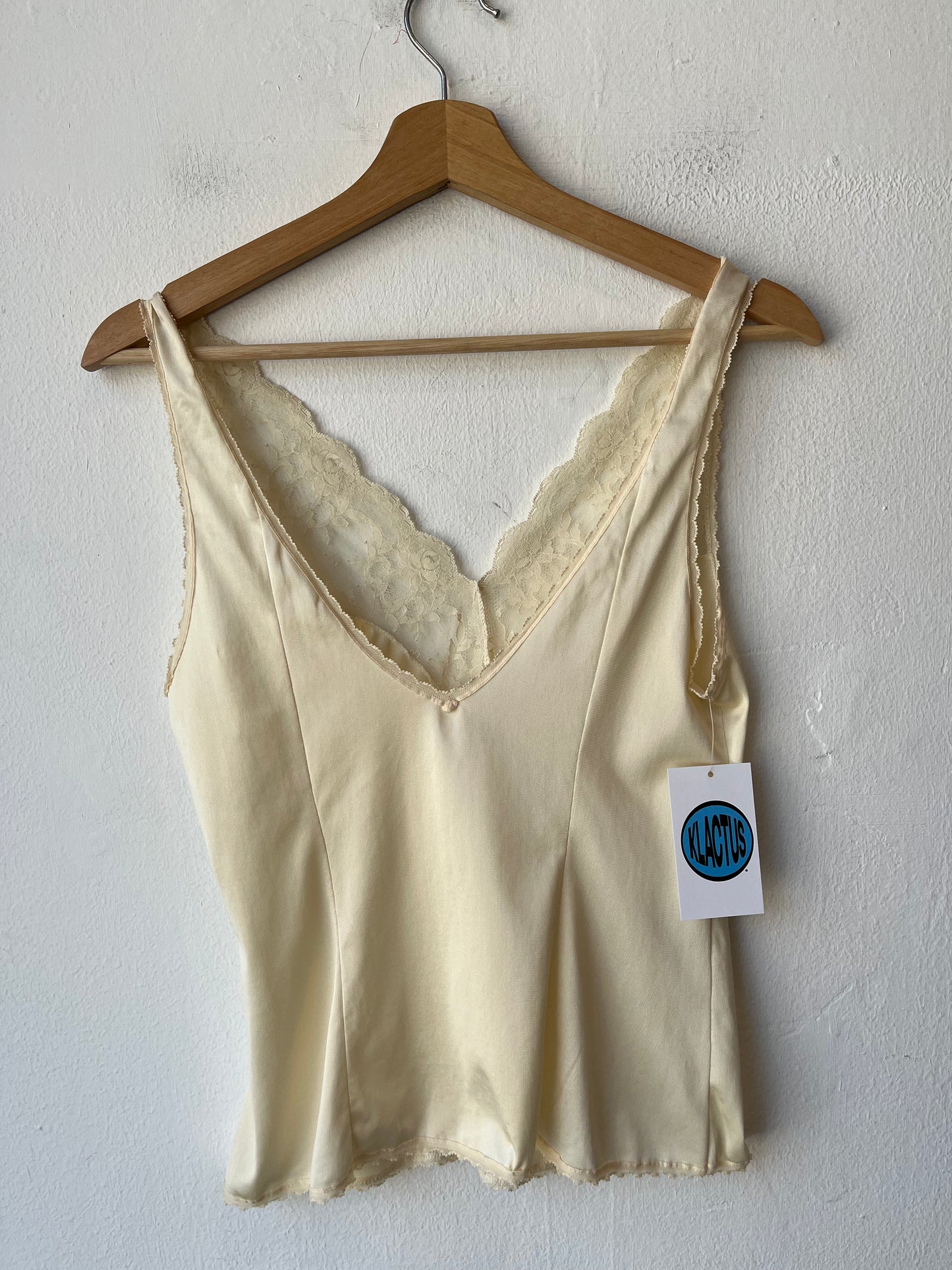 80's Cream Lace Lingerie Top