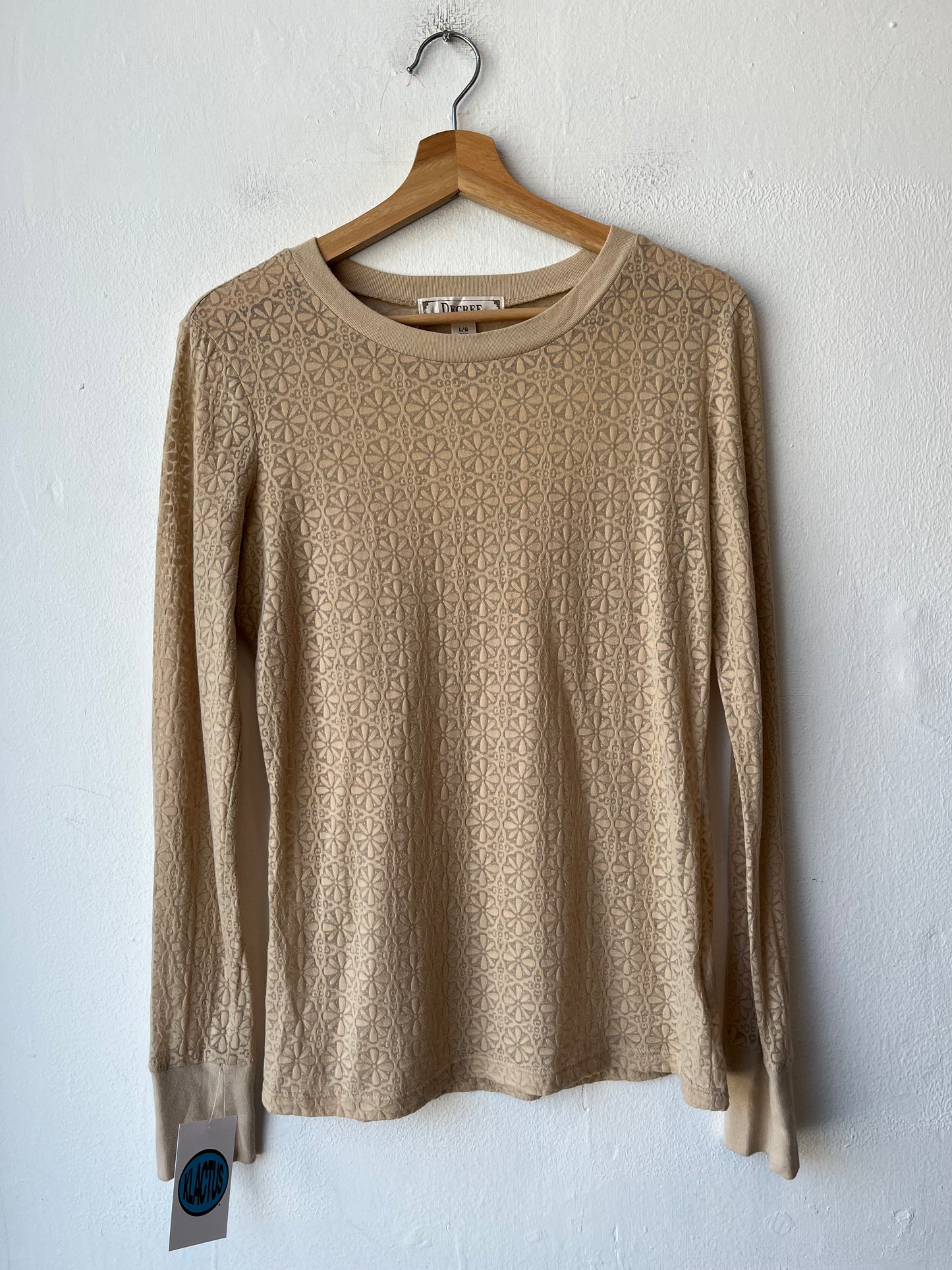 Y2K Sheer Pattern Long Sleeve Shirt