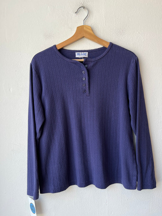 90's Cotton Henley Top