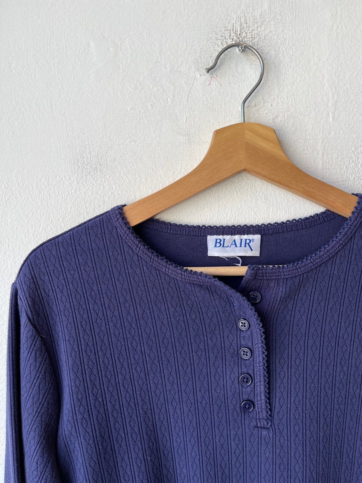 90's Cotton Henley Top