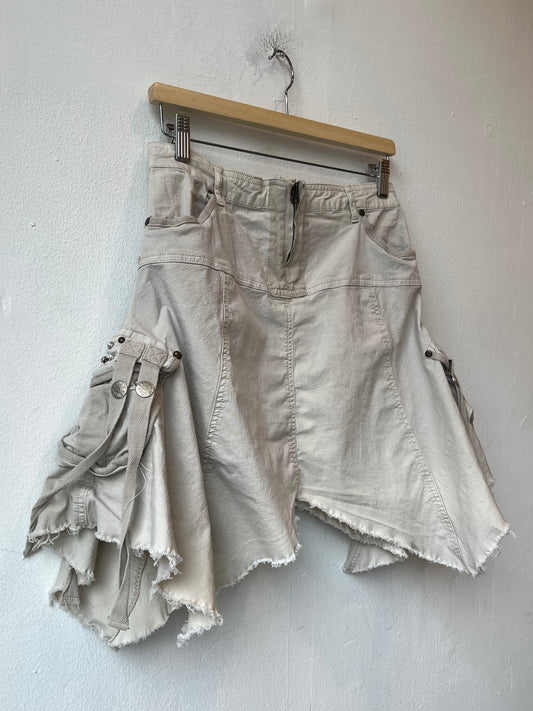 Y2K Asymmetrical Cargo Skirt 30"
