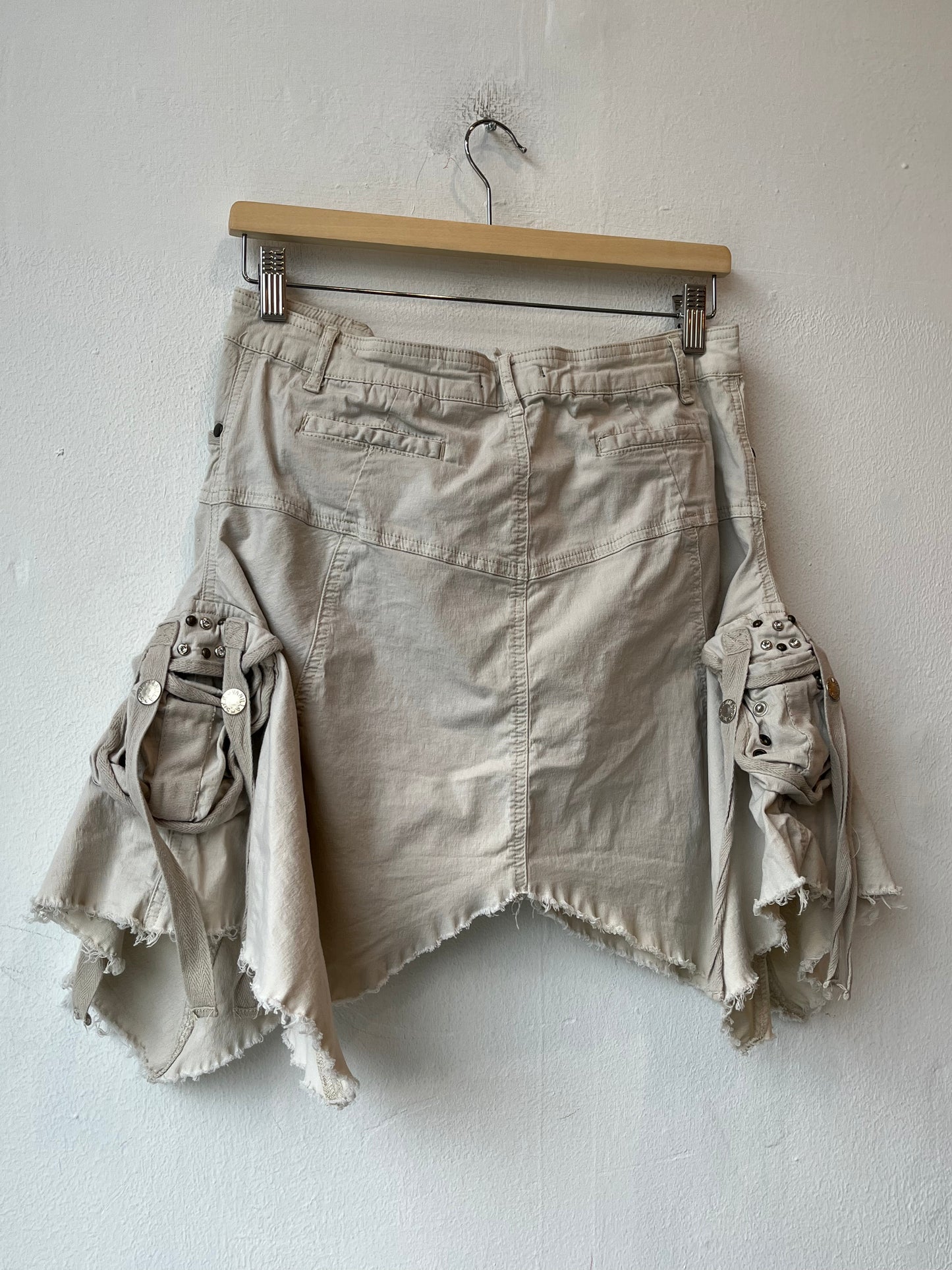 Y2K Asymmetrical Cargo Skirt 30"