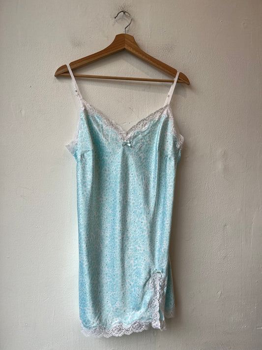 Y2K Blue Cheetah Night Dress