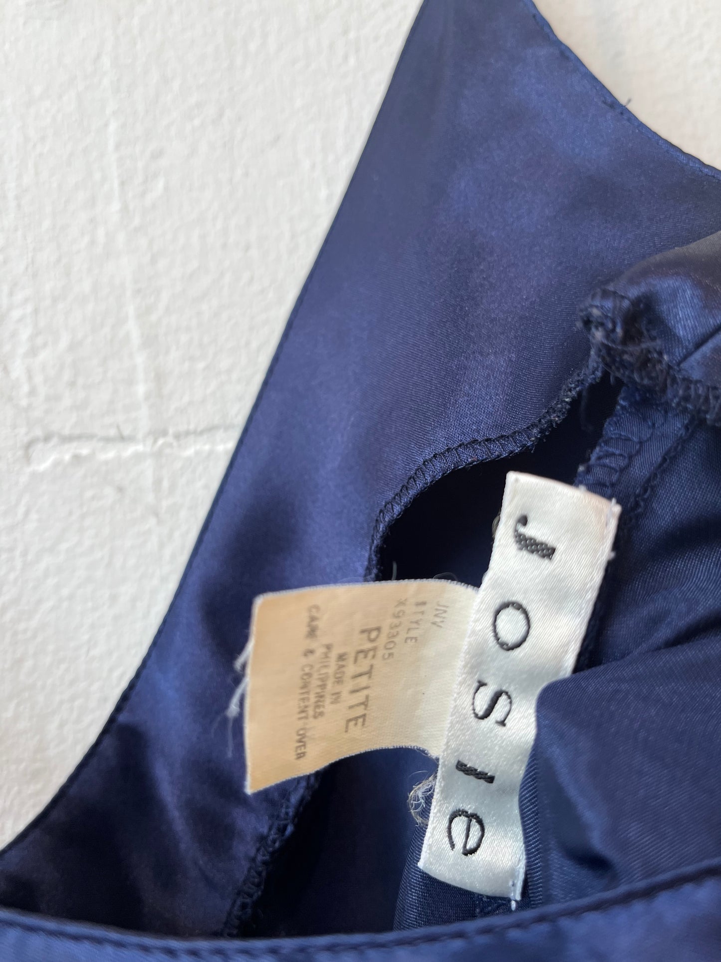 90's Navy Embroidered Slip Dress