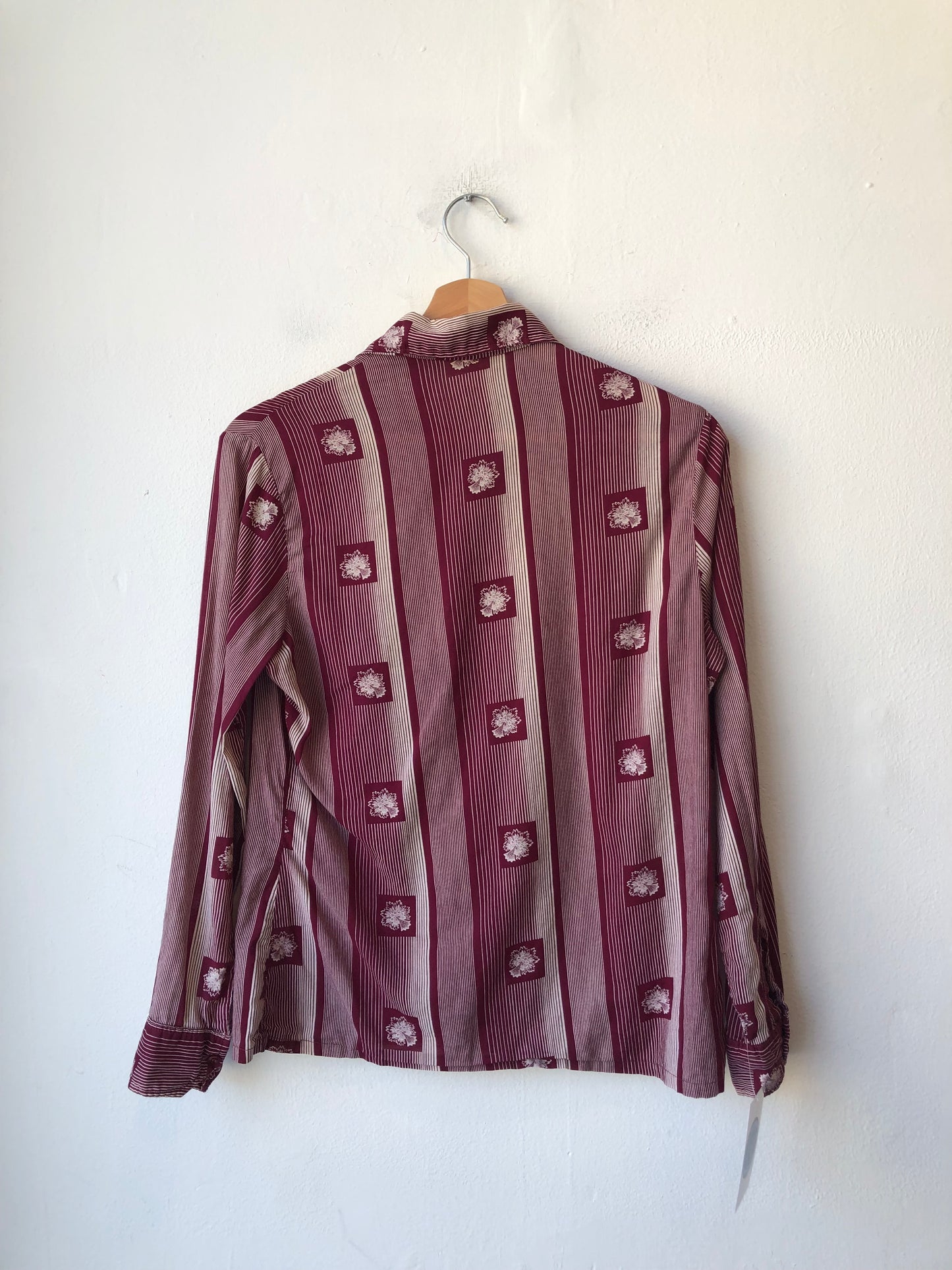 70's Floral Collared Blouse