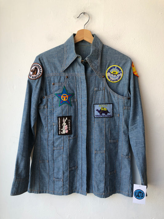 70's Girl Scout Denim Patch Shirt
