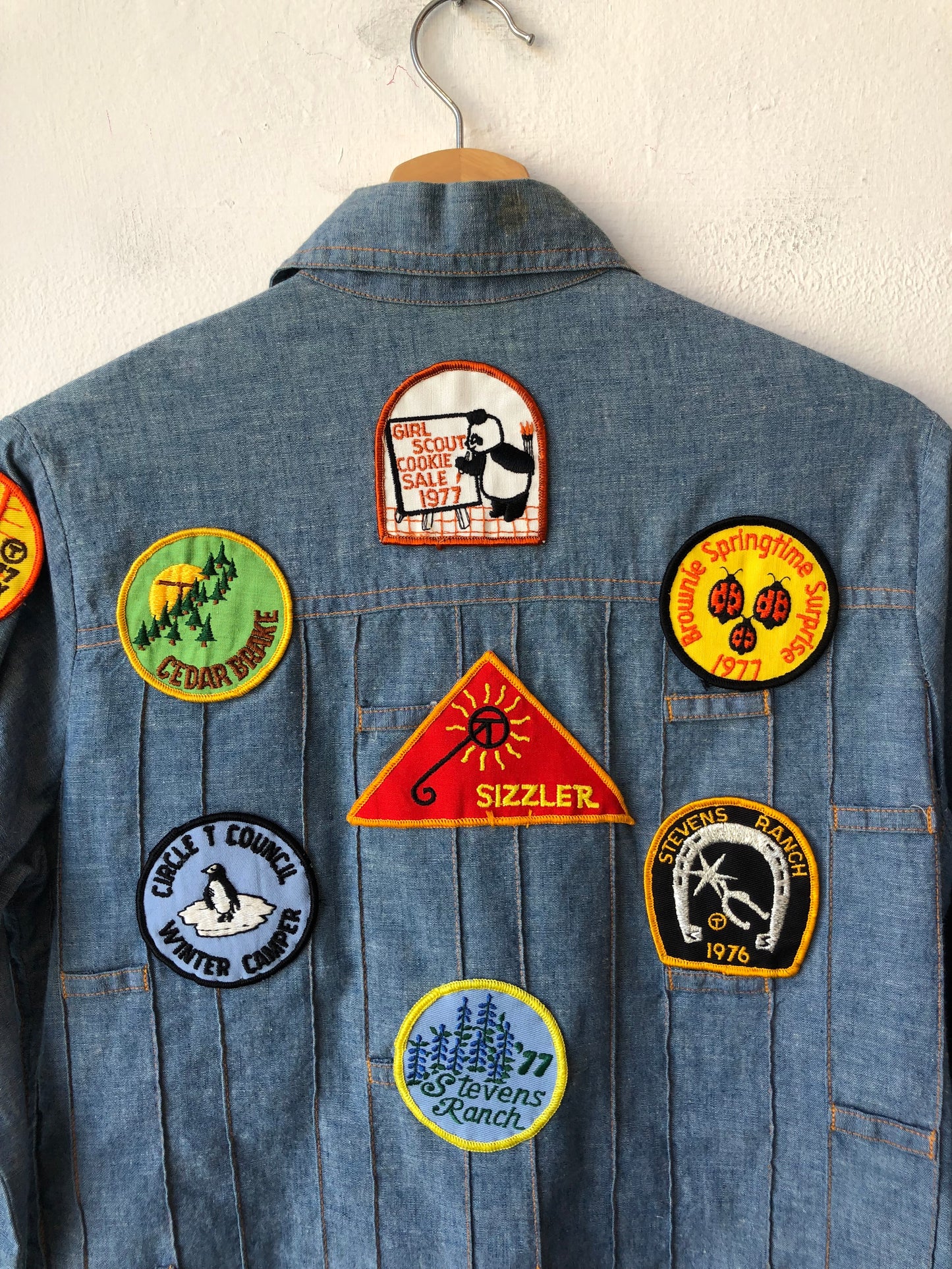 70's Girl Scout Denim Patch Shirt