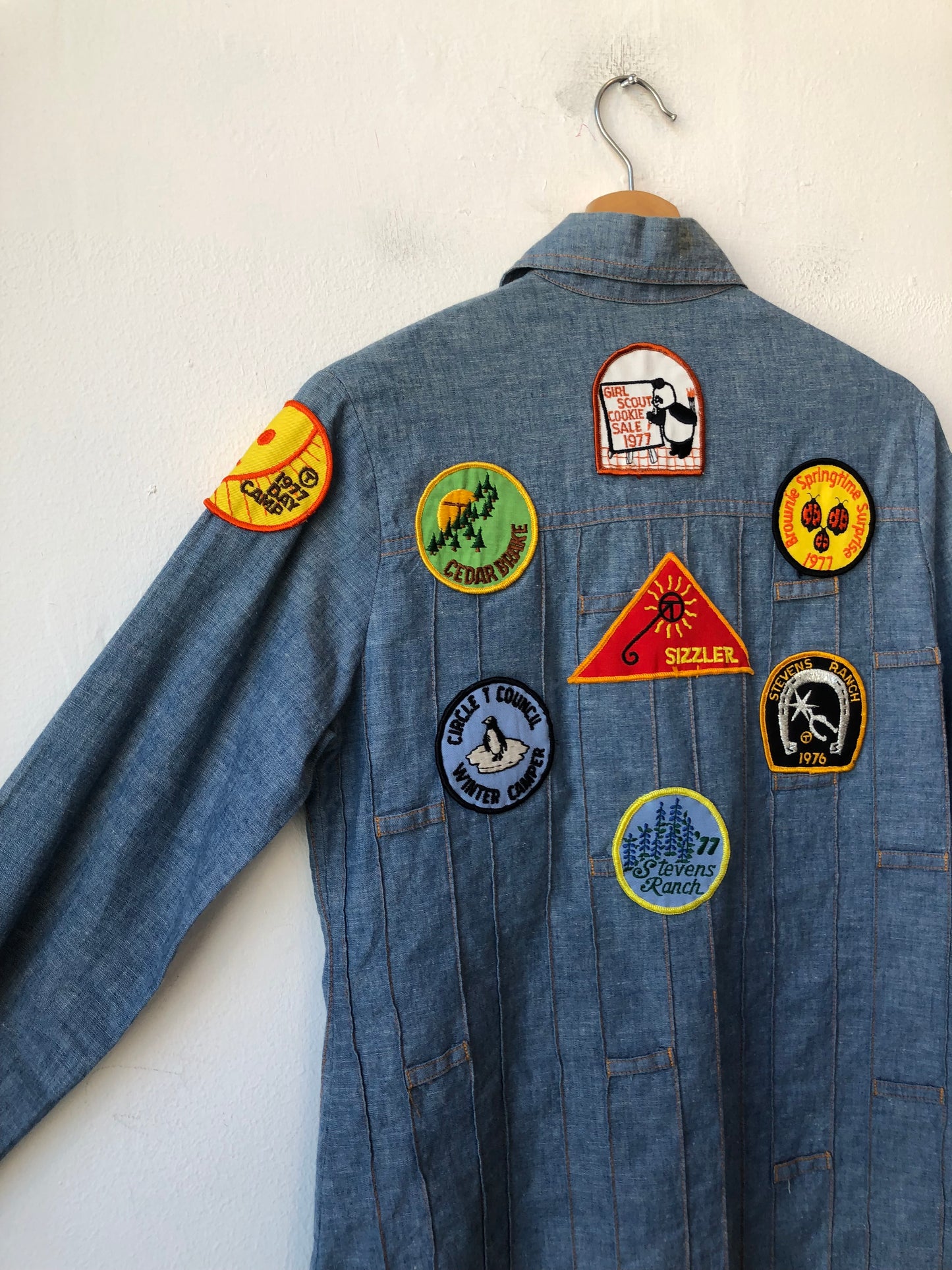 70's Girl Scout Denim Patch Shirt