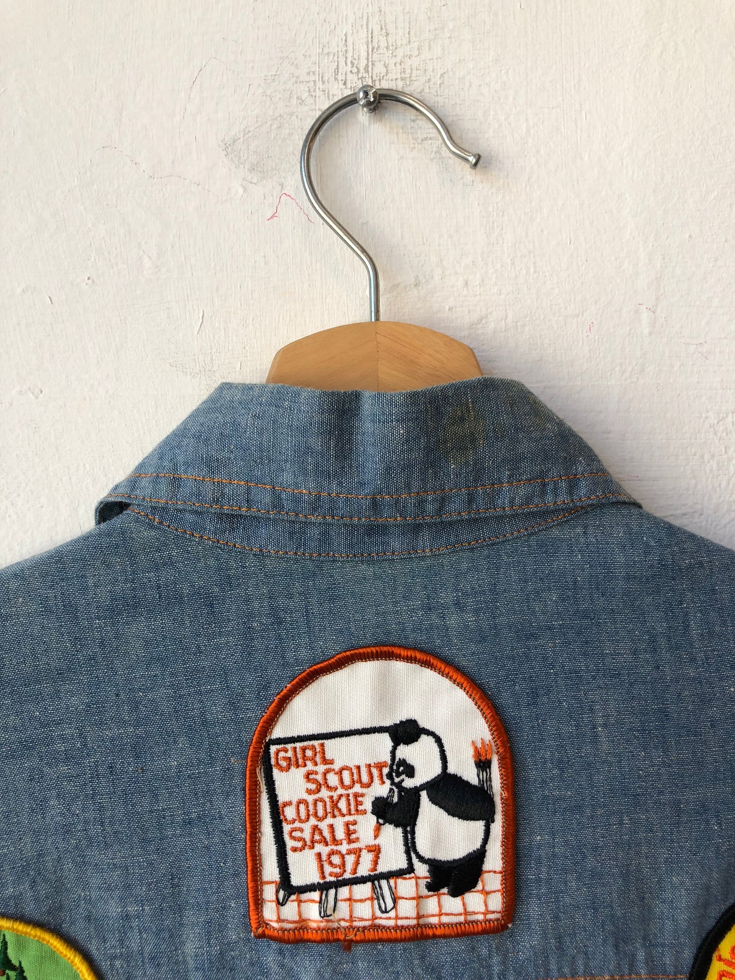70's Girl Scout Denim Patch Shirt