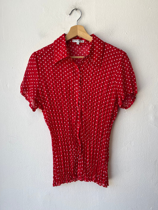 90's Sheer Polka Dot Blouse