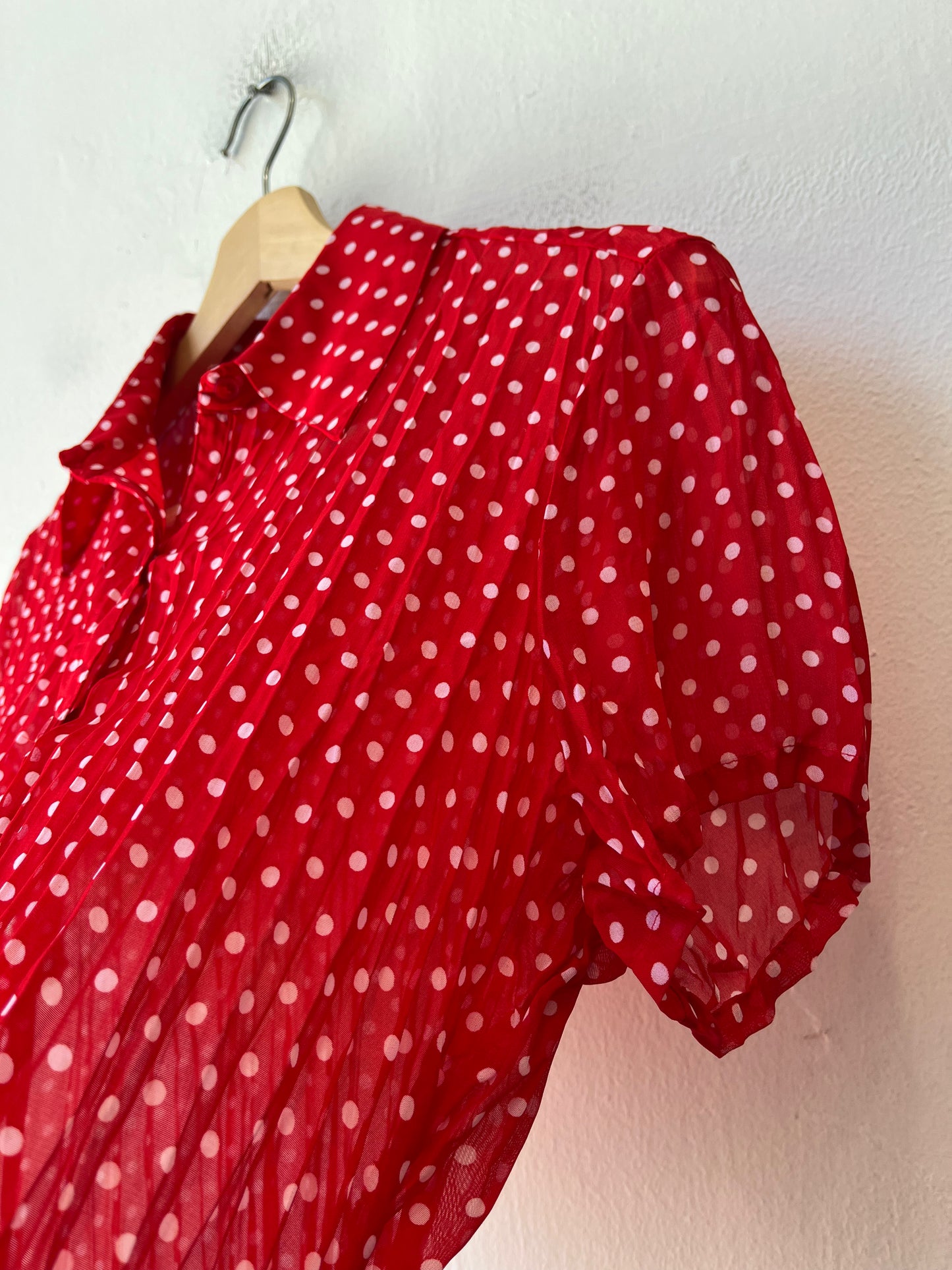 90's Sheer Polka Dot Blouse