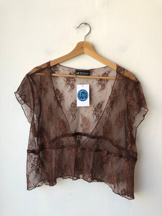 90's Mesh Floral Top