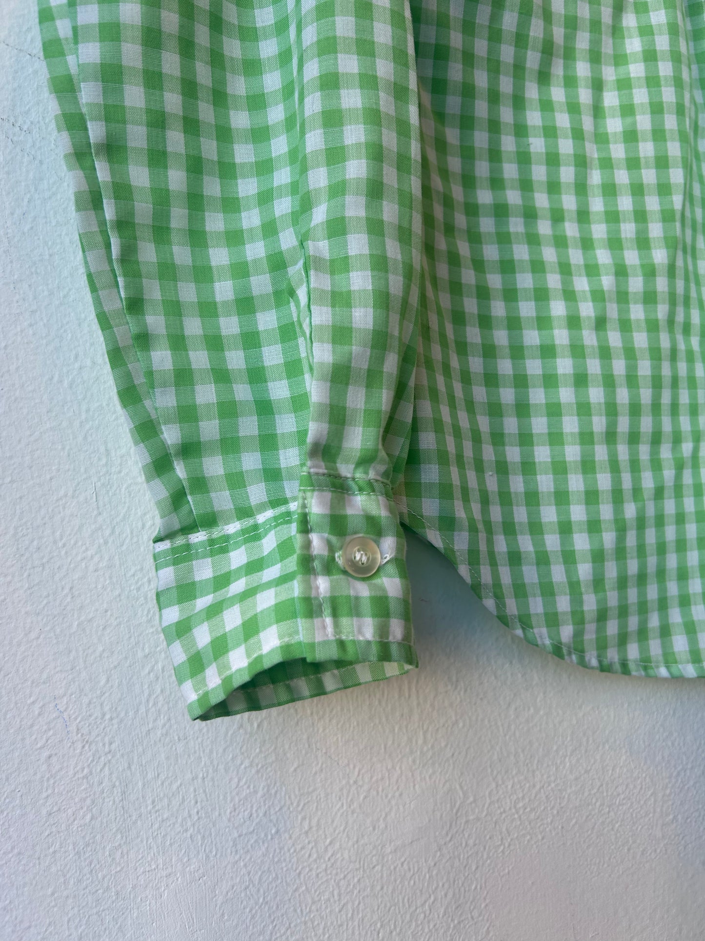 70's Green Gingham Levi's Button down Shirt
