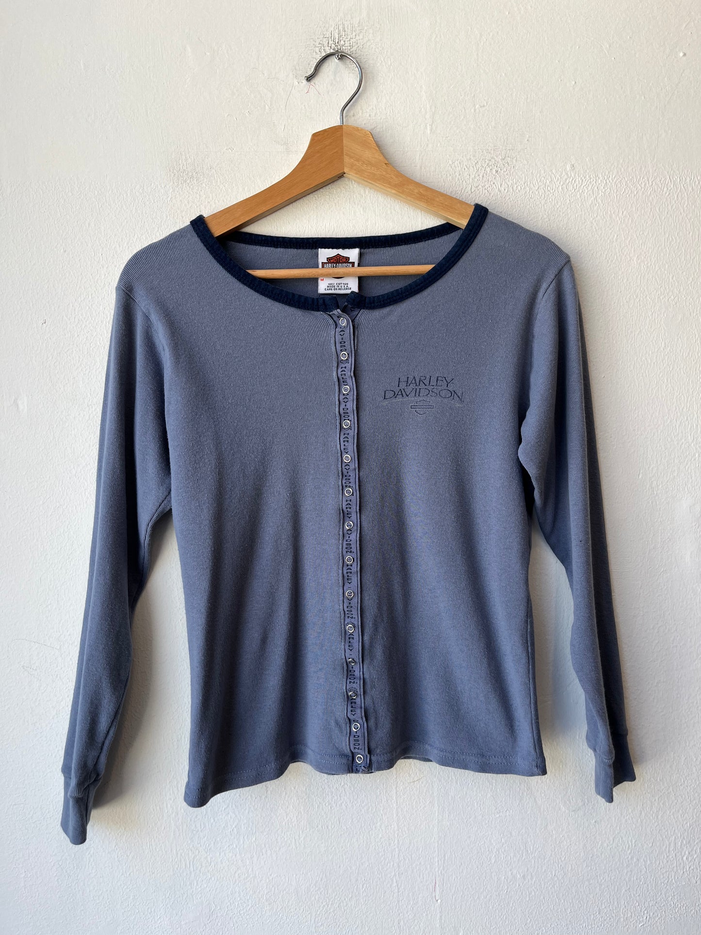 Y2K Harley Davidson Full Snap Top