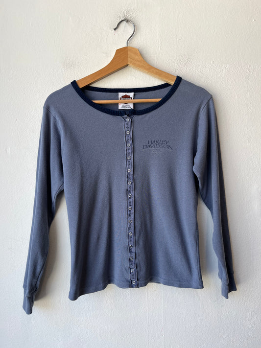 Y2K Harley Davidson Full Snap Top