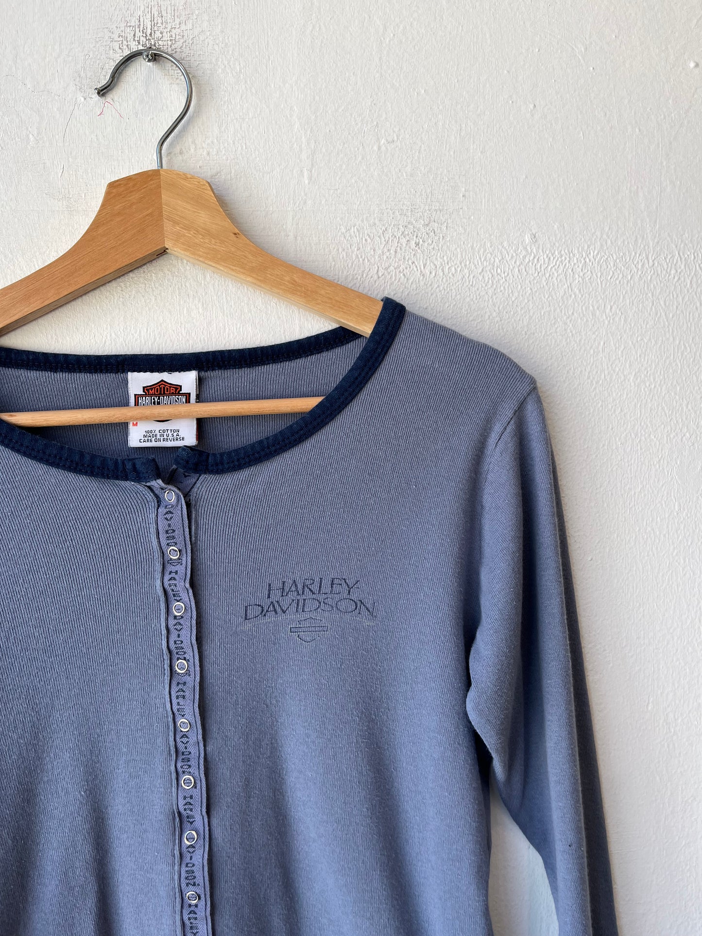 Y2K Harley Davidson Full Snap Top