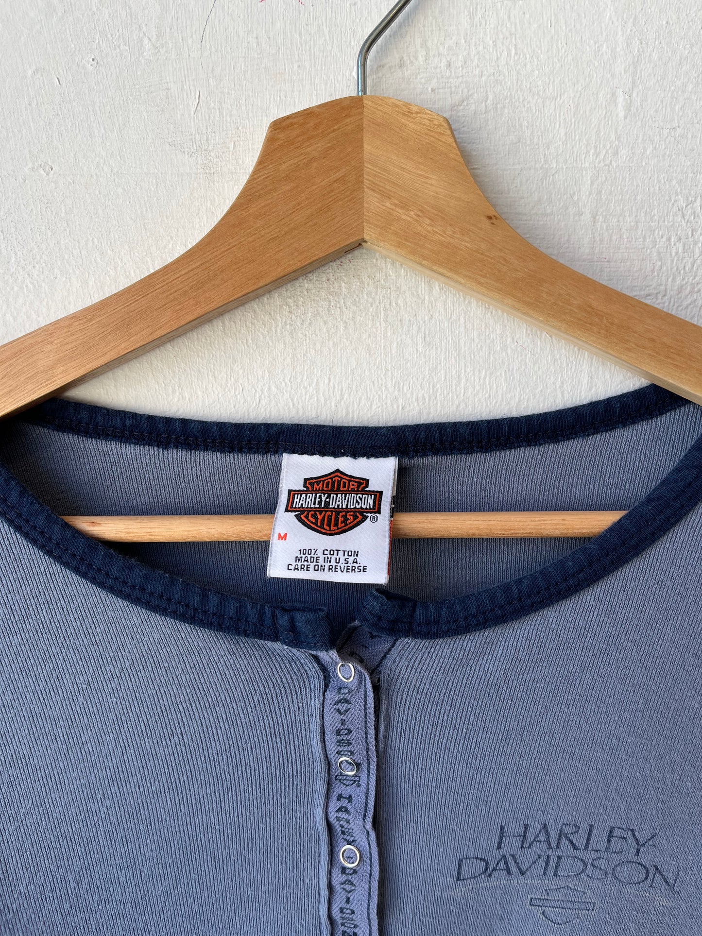 Y2K Harley Davidson Full Snap Top