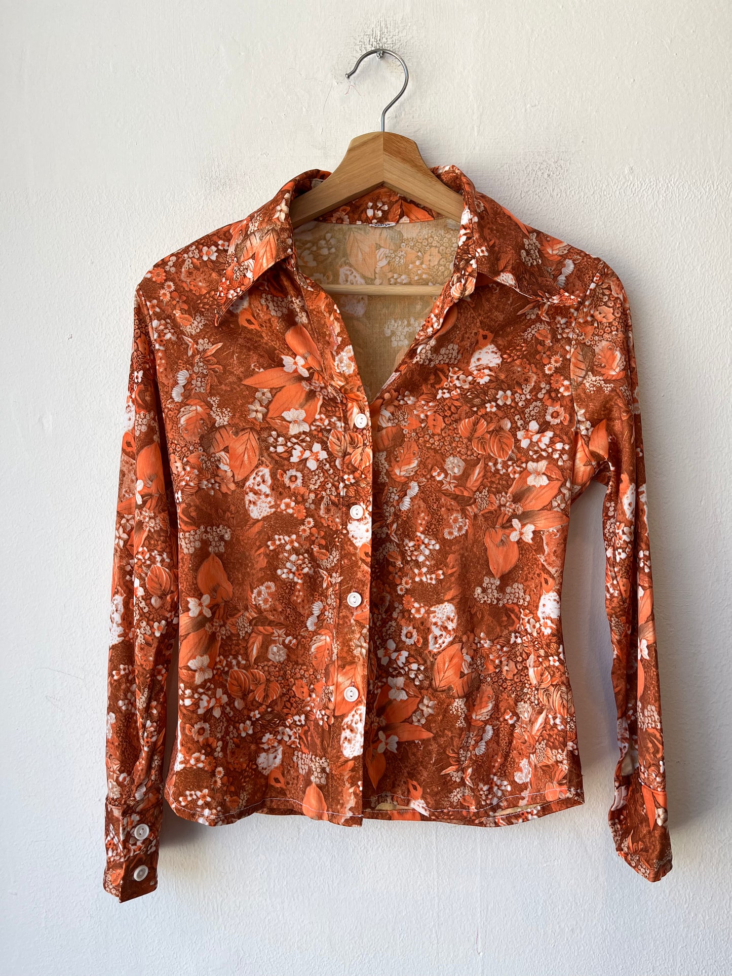 70's Orange Button Up Shirt