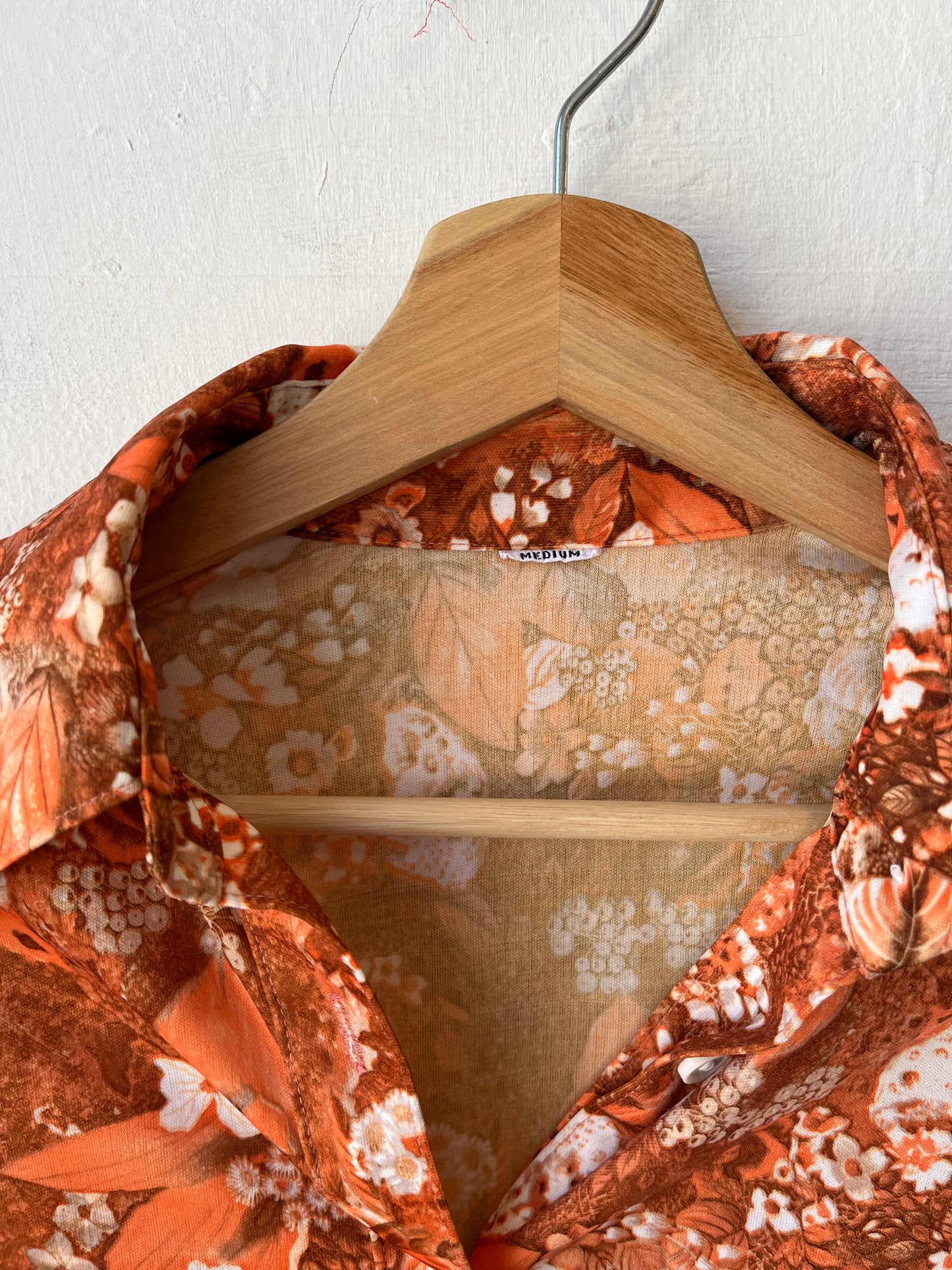 70's Orange Button Up Shirt