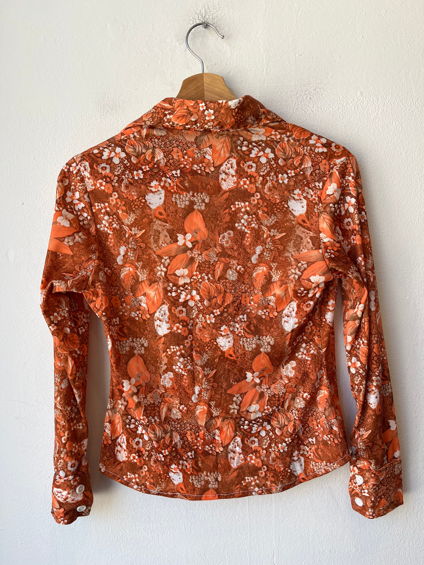 70's Orange Button Up Shirt