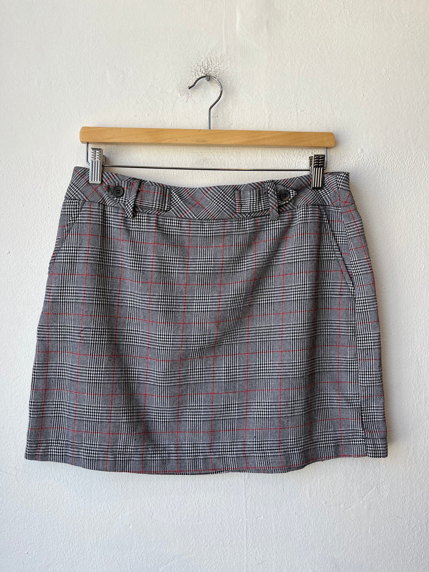 Y2K Plaid Mini Skirt 31"