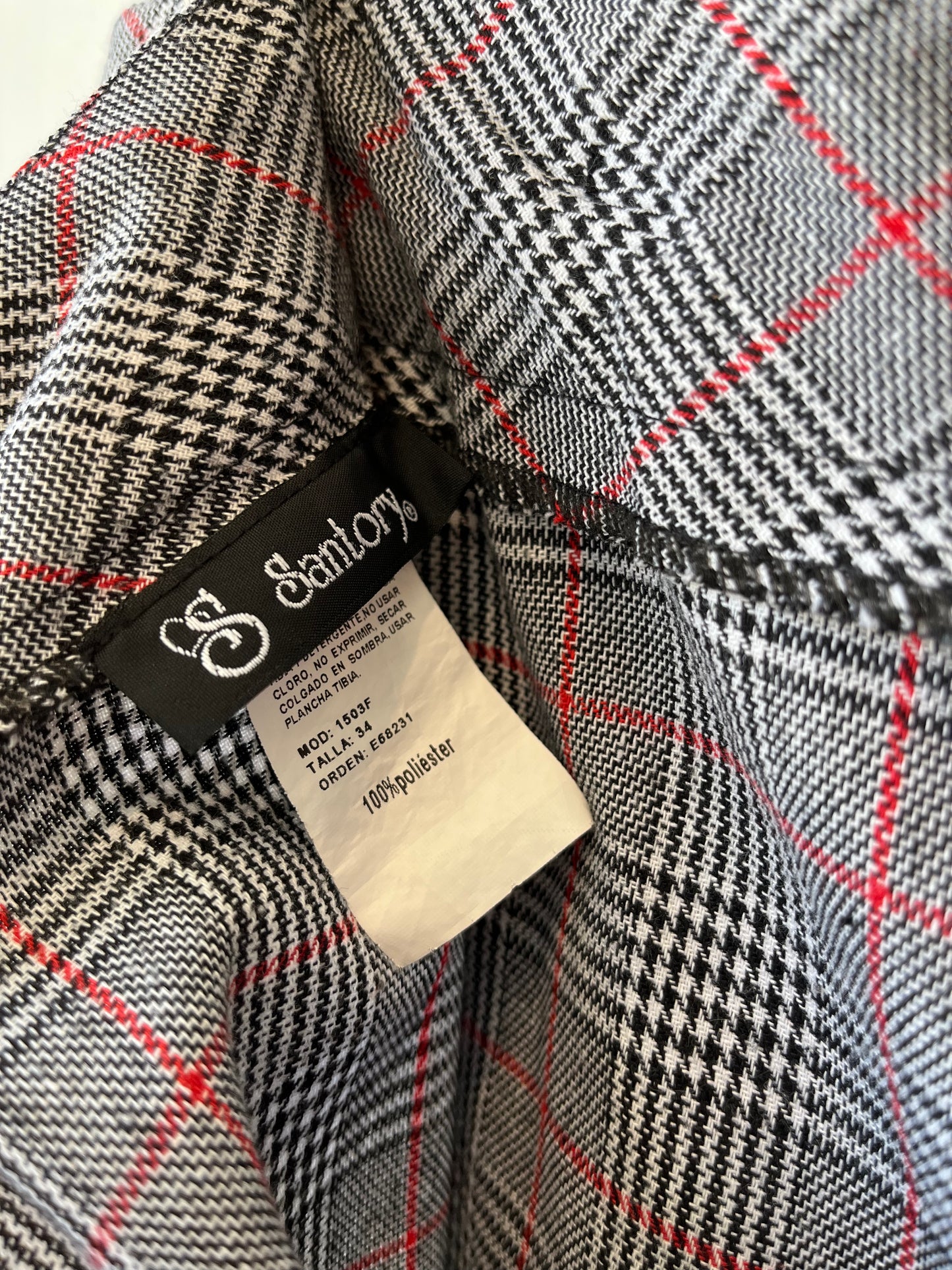 Y2K Plaid Mini Skirt 31"