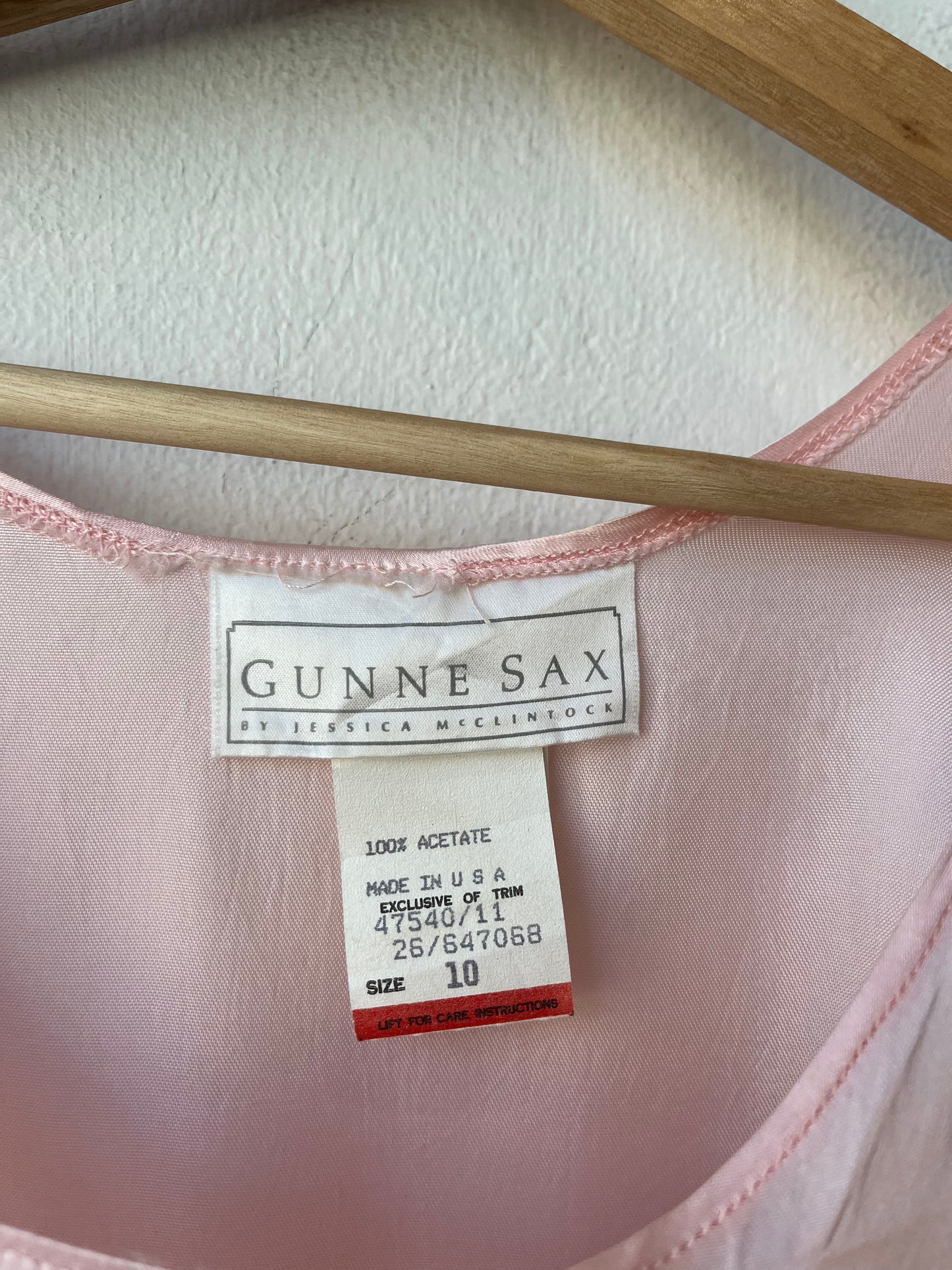 80's Gunne Sax Pink Slip Dress