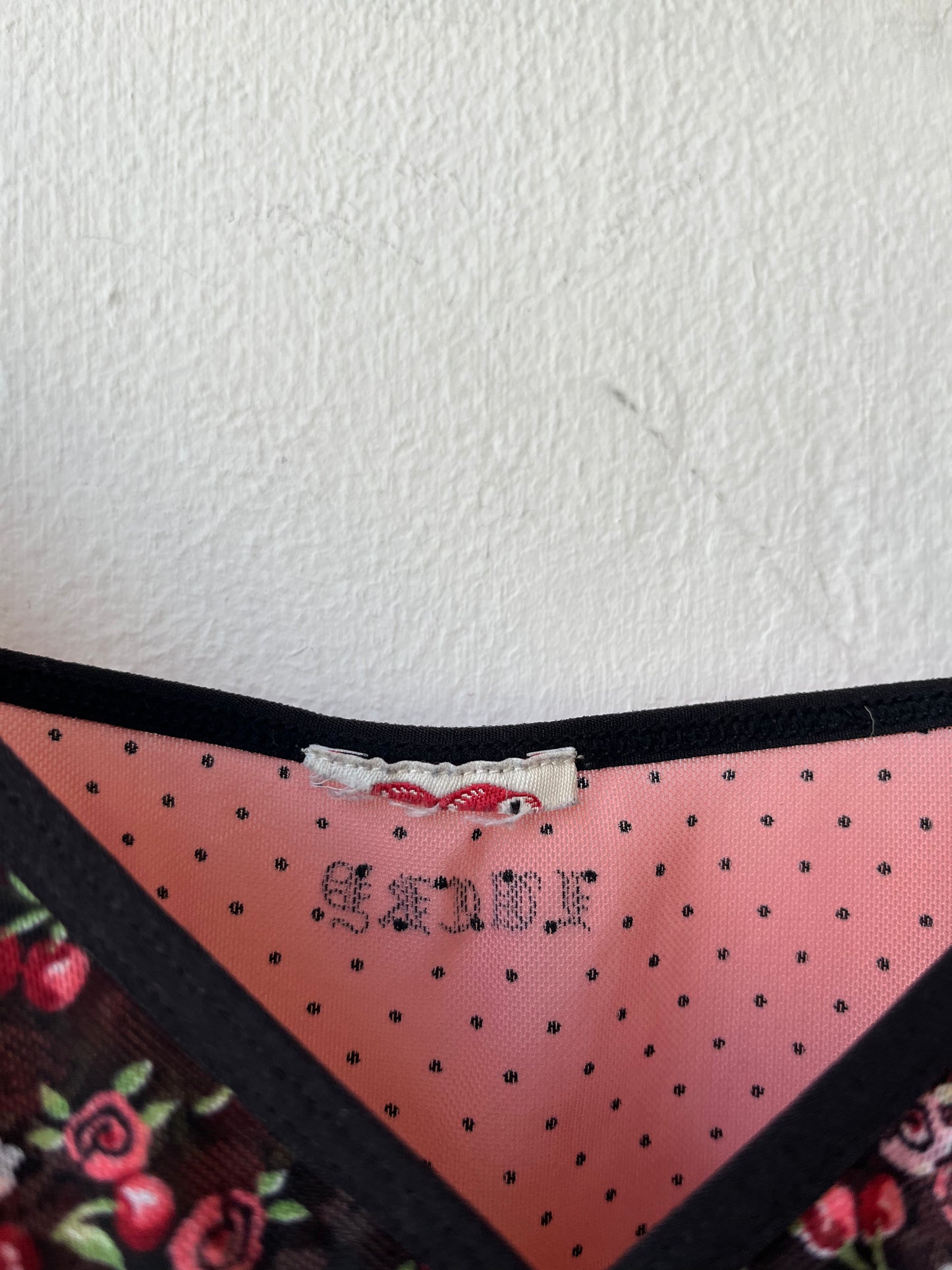 Y2K Polka Dot Floral Mesh Camisole
