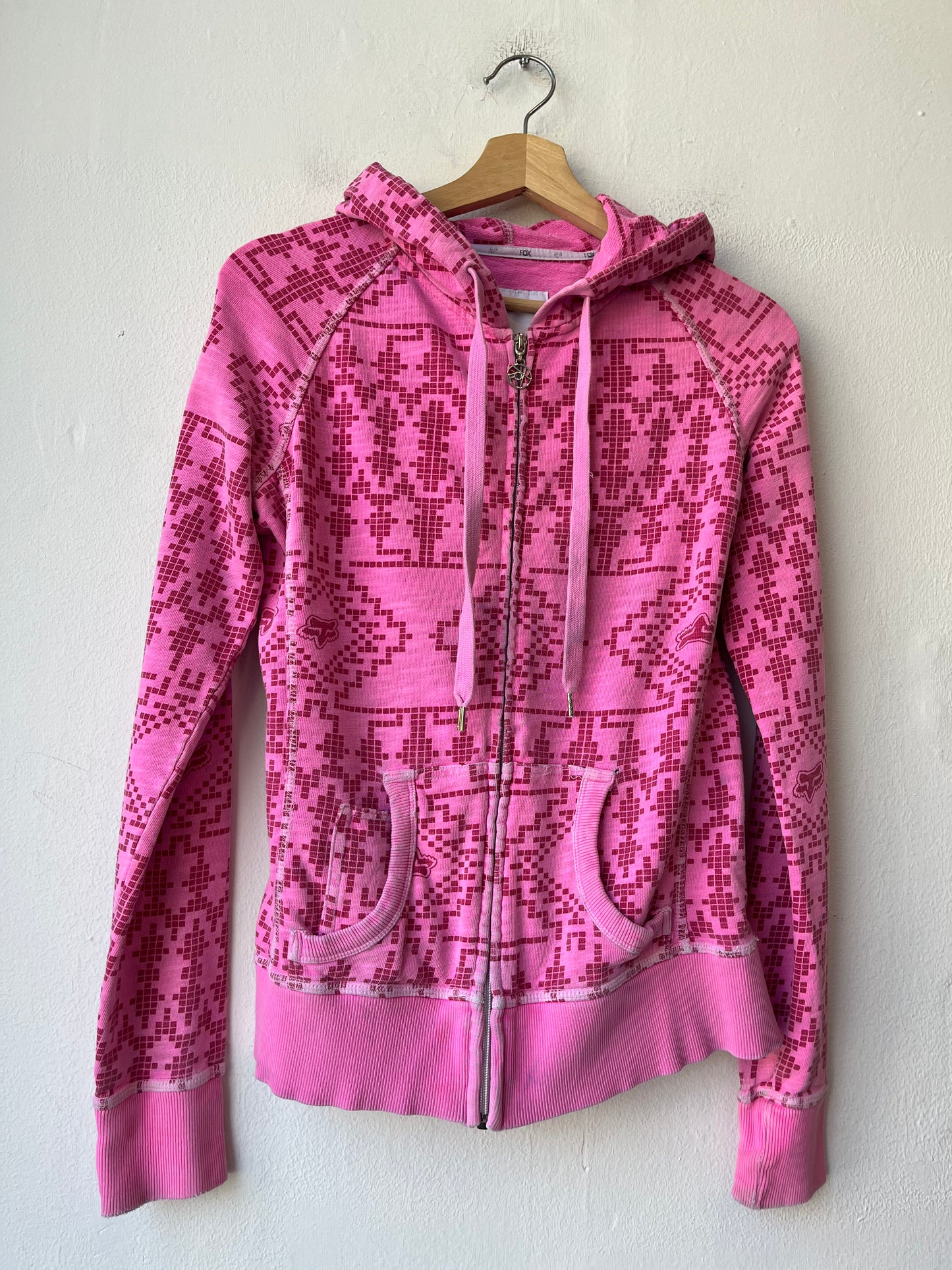 Y2K Pink Fox Racing Zip Up