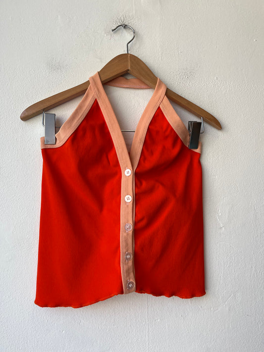 90's Orange Halter Top