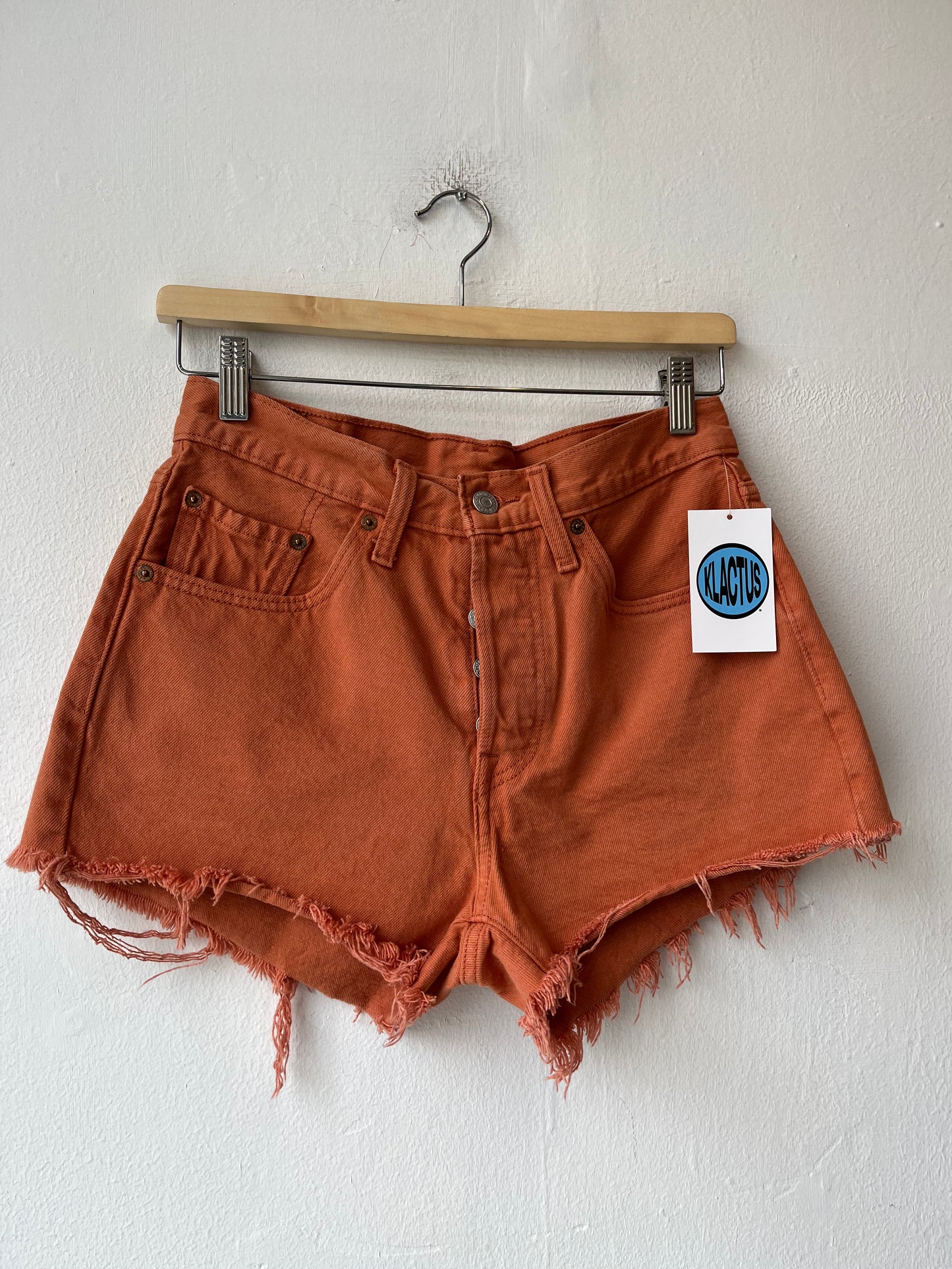 Y2K Levi's Orange Cutoff Shorts 26"