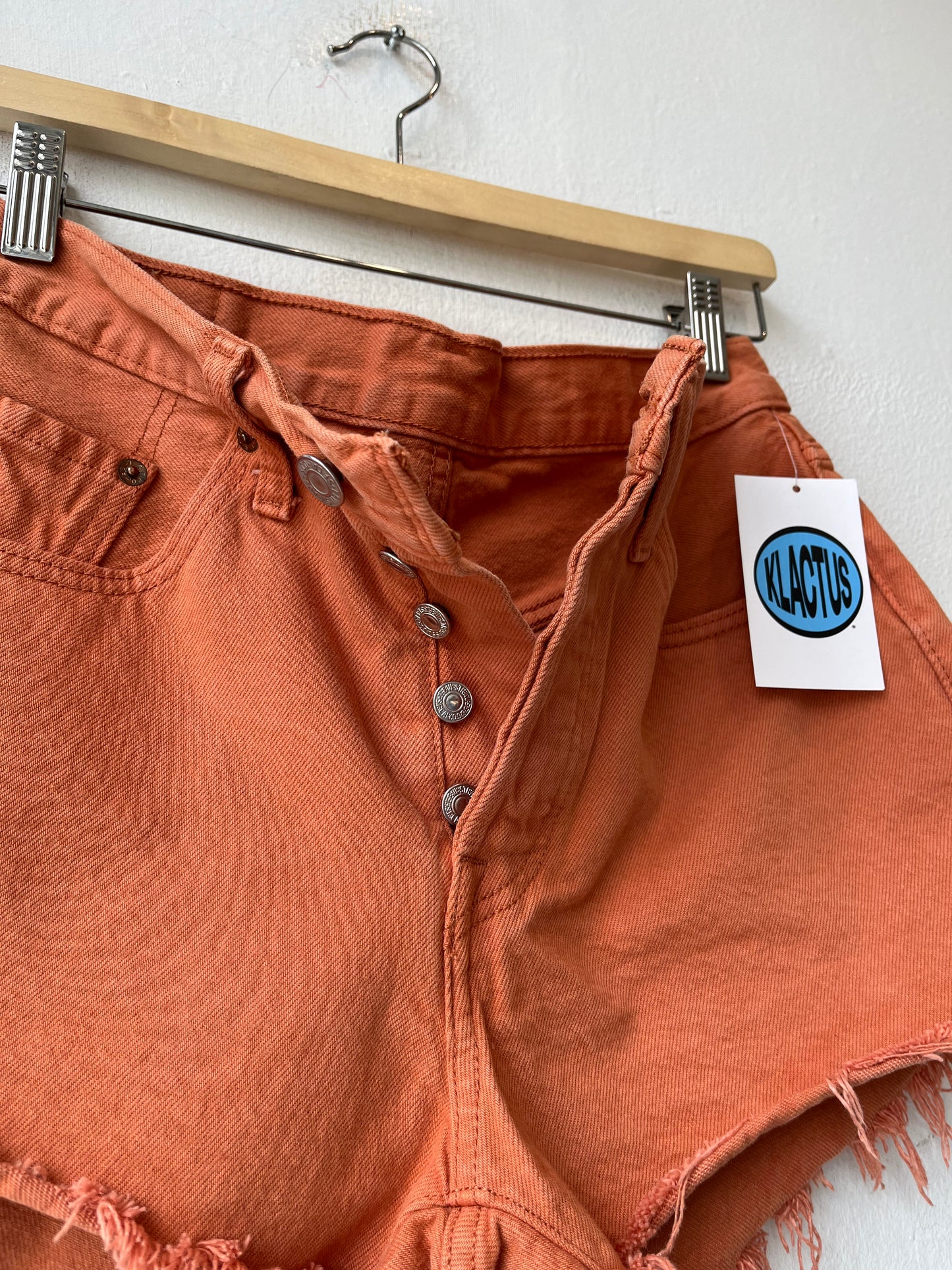 Y2K Levi's Orange Cutoff Shorts 26"