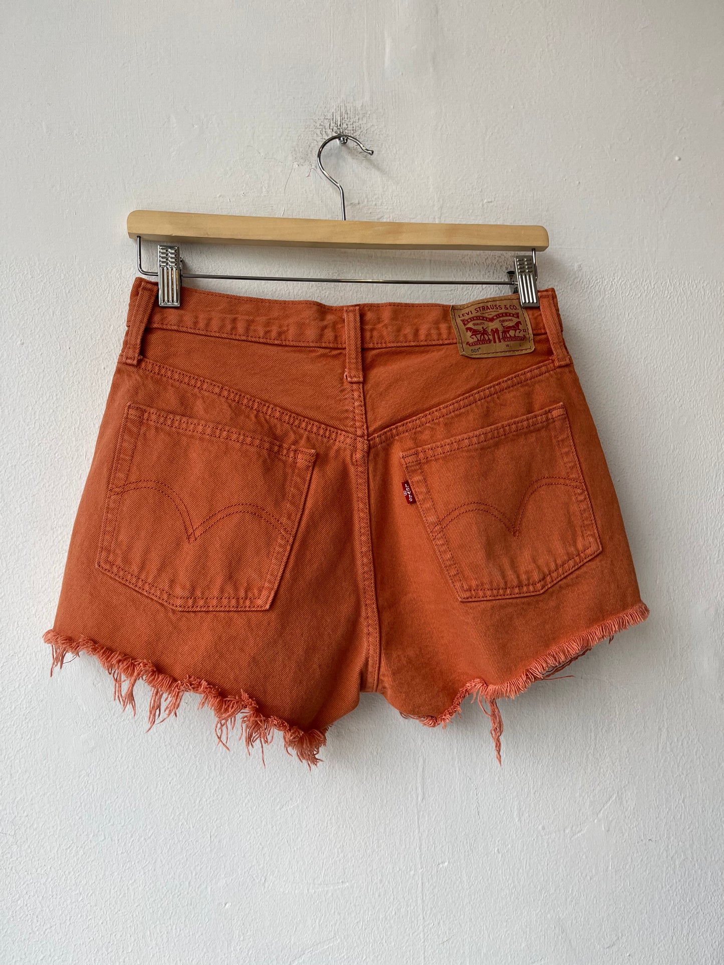 Y2K Levi's Orange Cutoff Shorts 26"