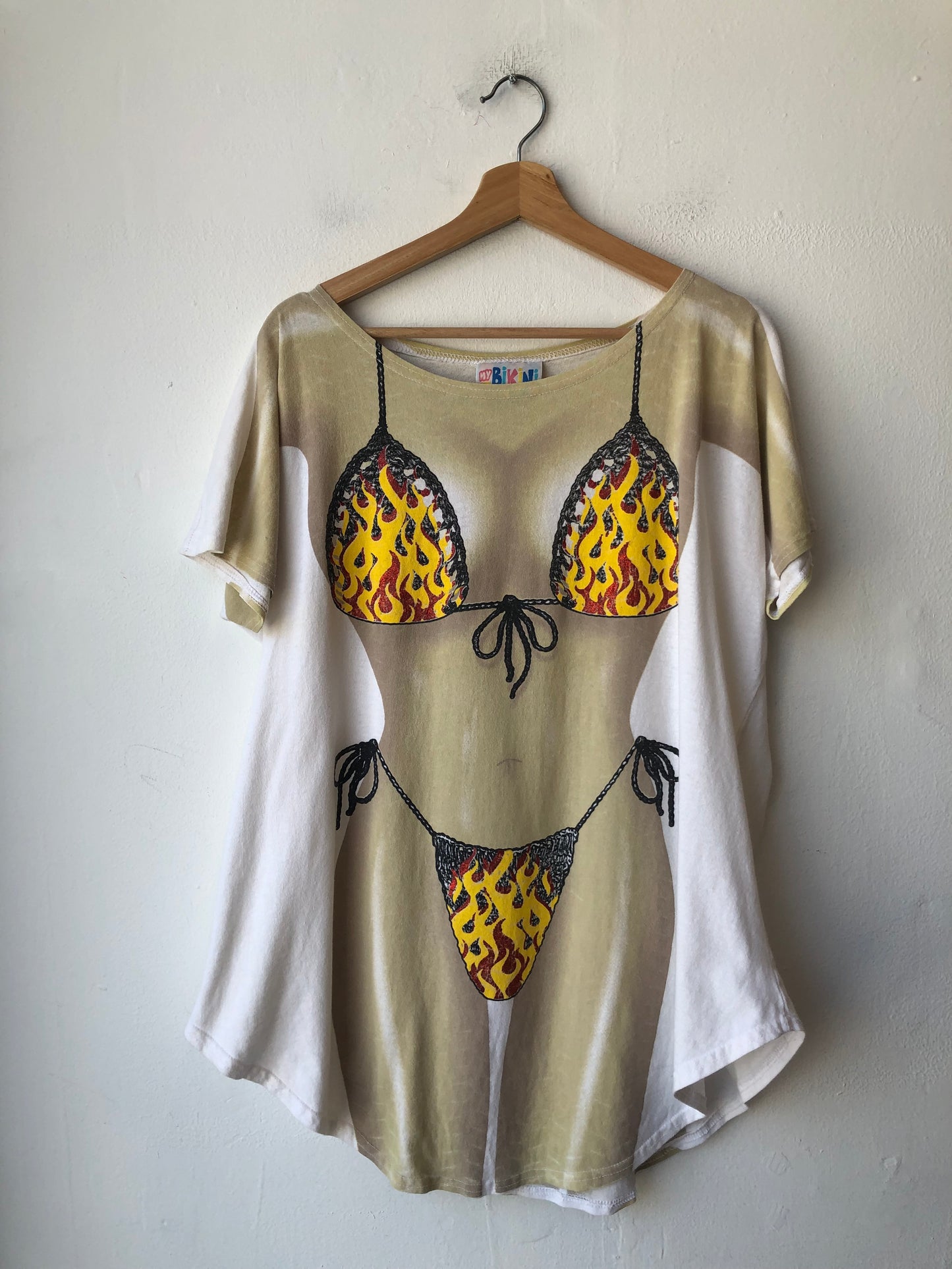 90's Flame Bikini Beach Shirt