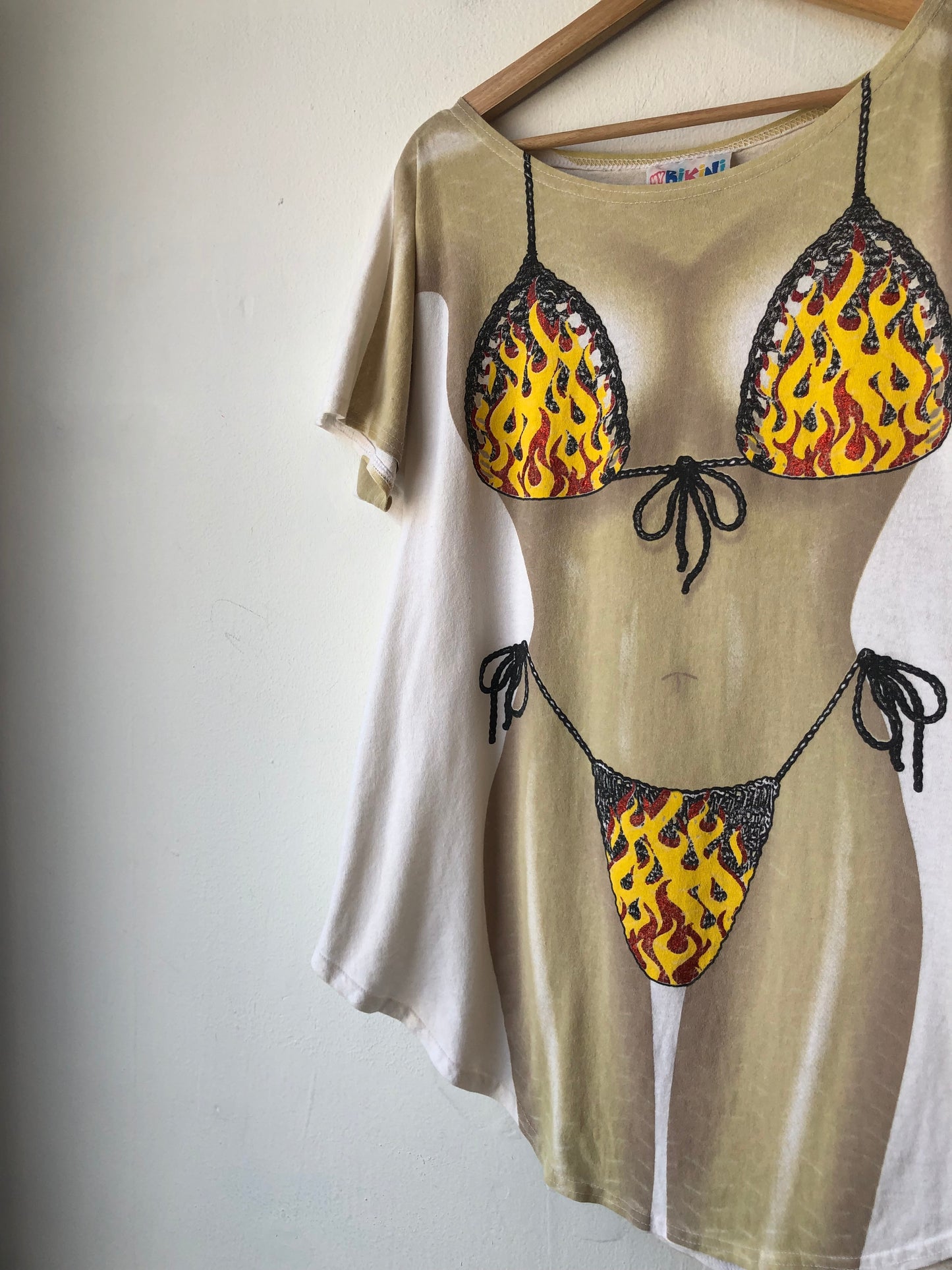 90's Flame Bikini Beach Shirt