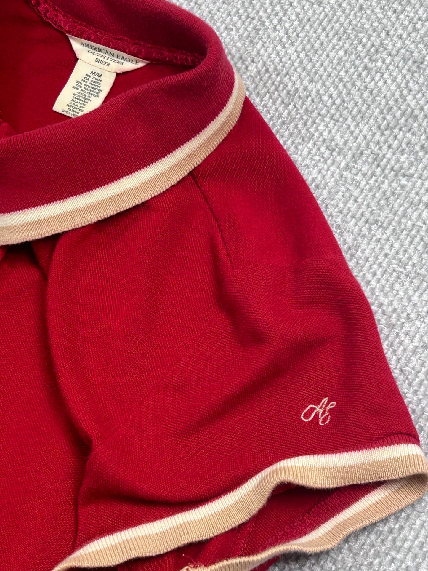 Y2K Red Polo Shirt