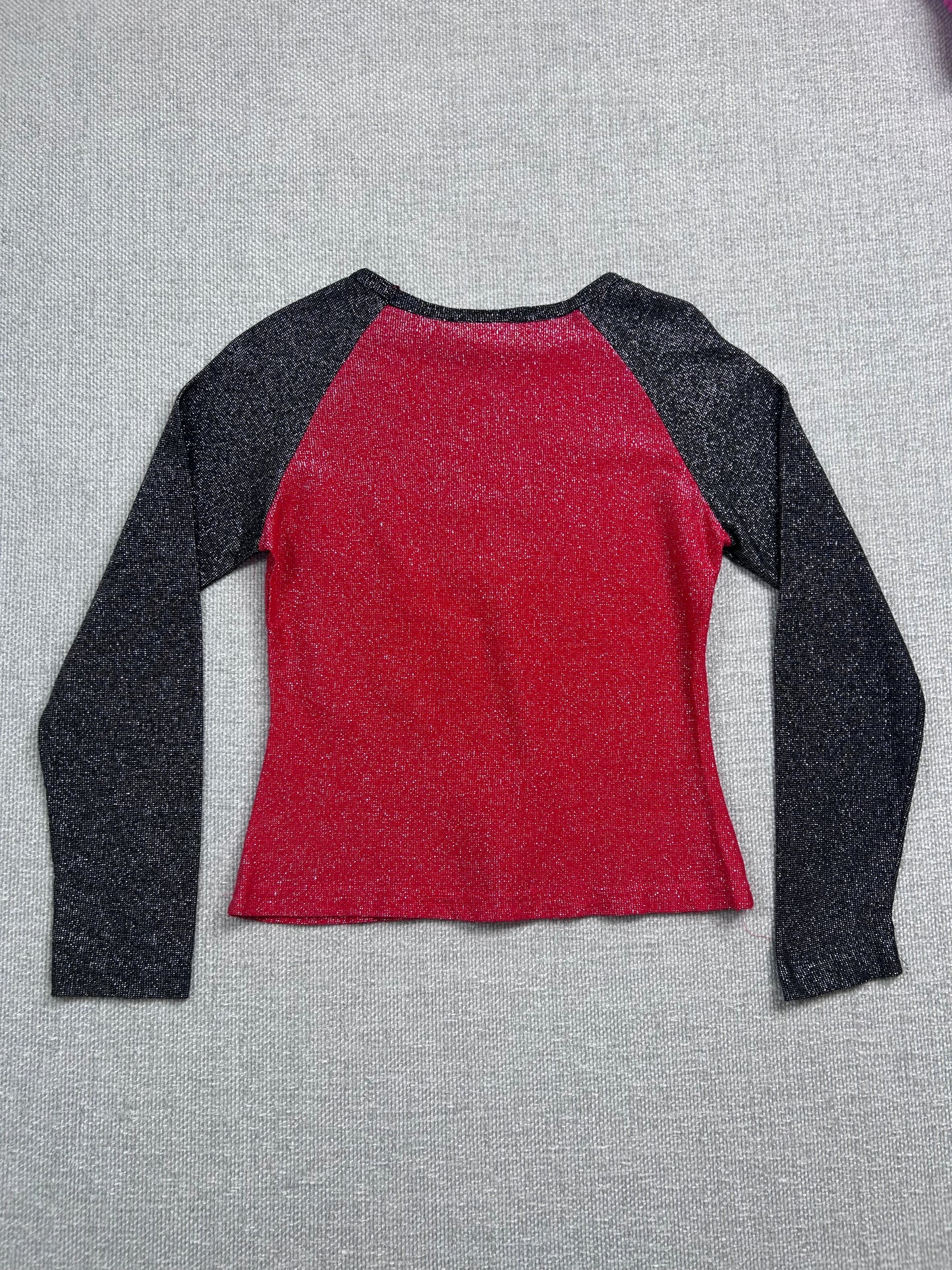 90's Sparkly Raglan Top