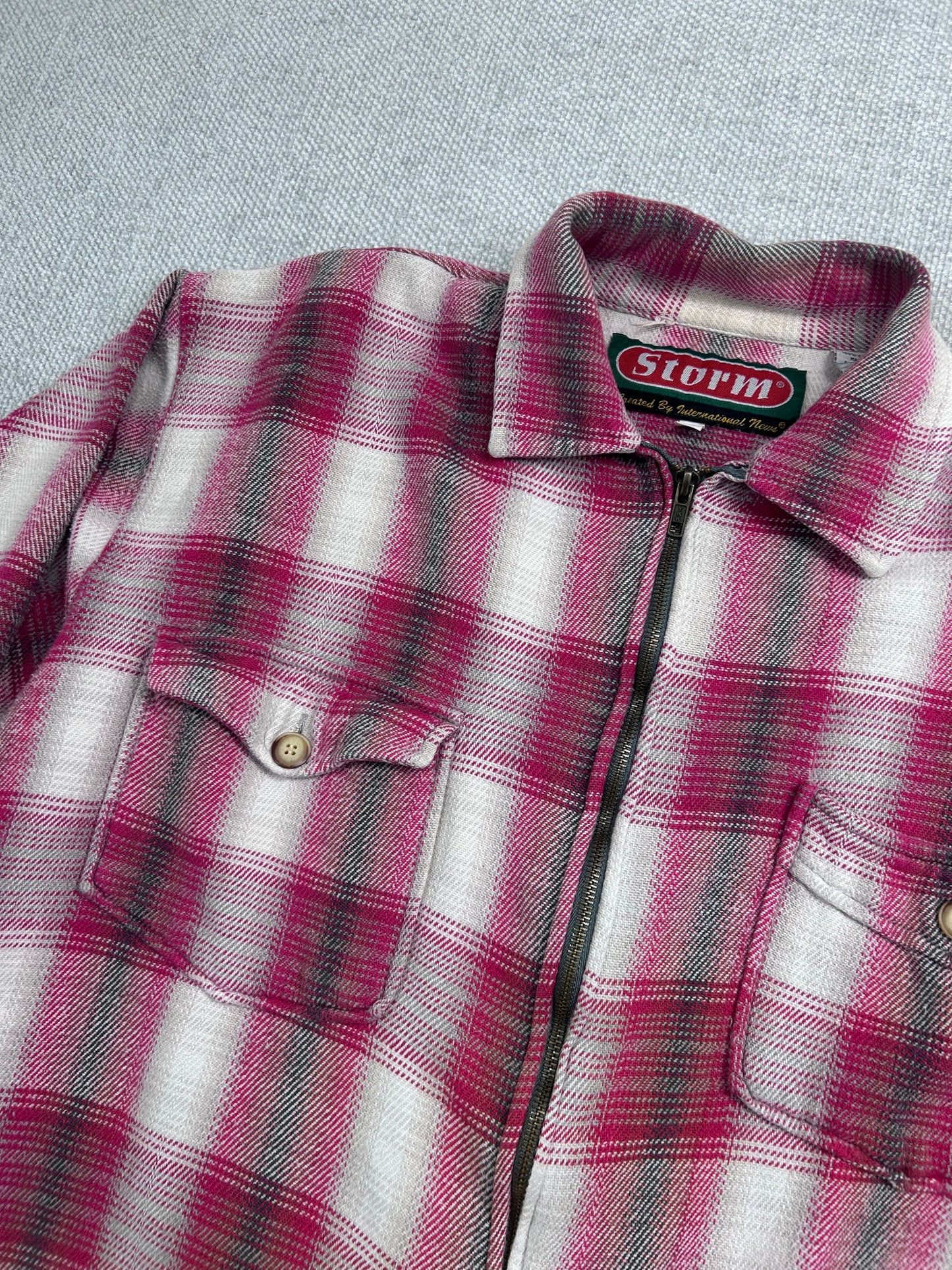 Y2K Red Zip Up Flannel