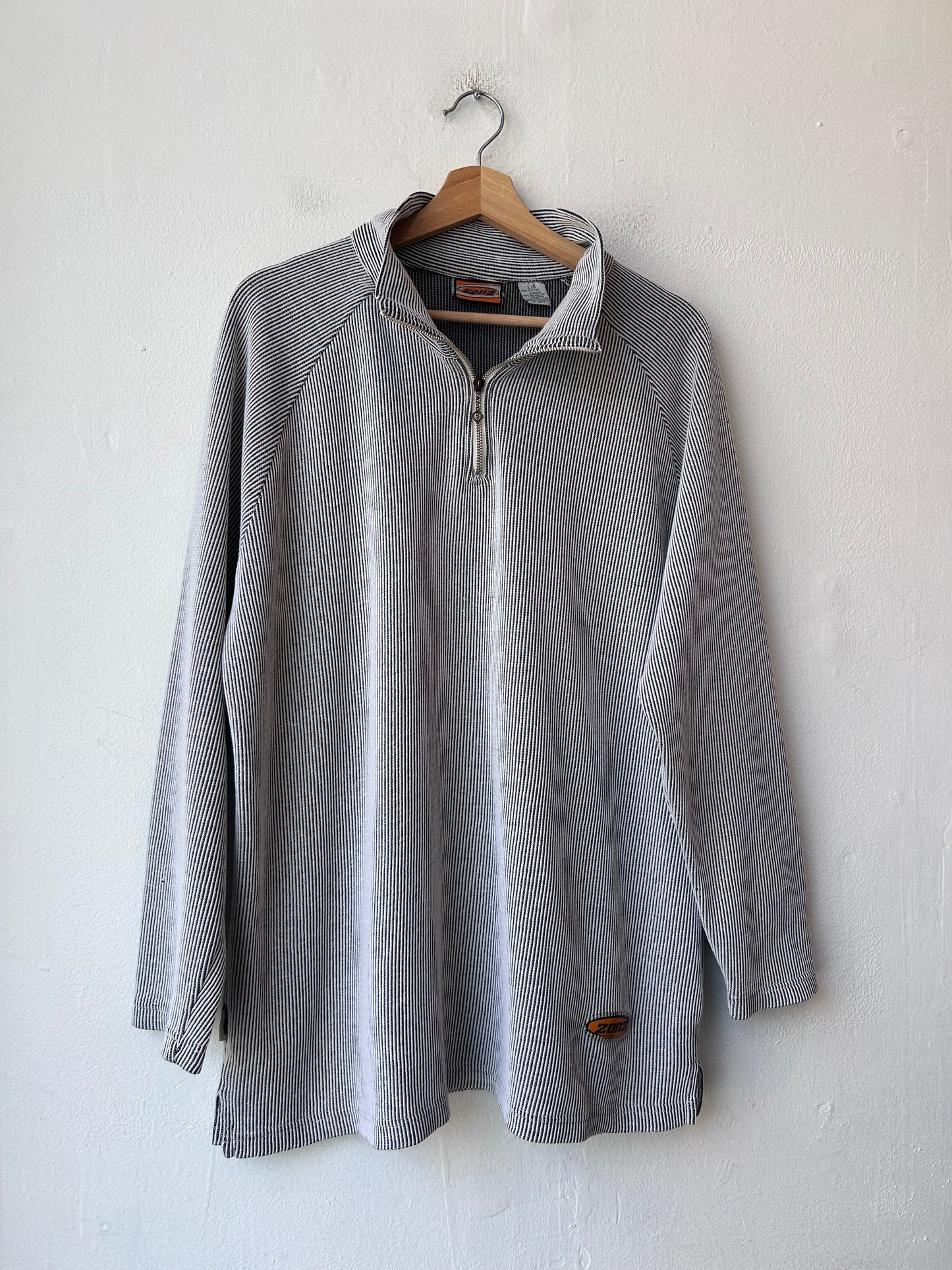 Y2K Striped 1/4 Zip Shirt