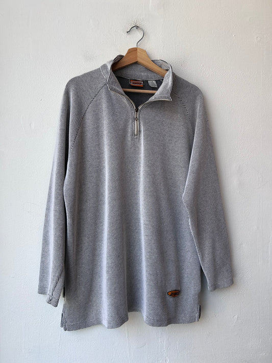Y2K Striped 1/4 Zip Shirt