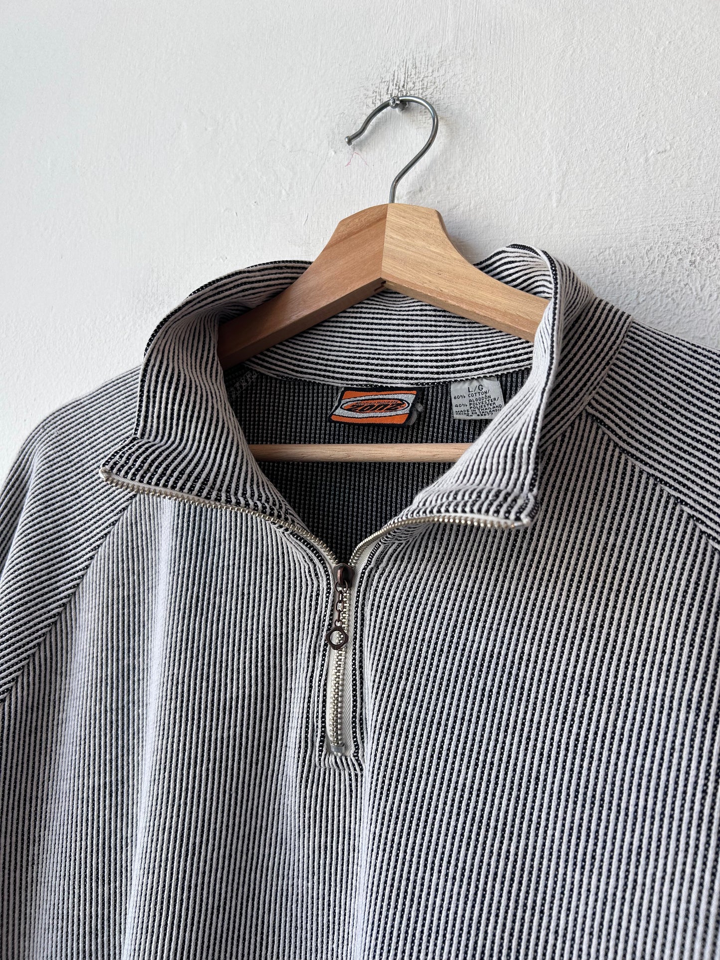 Y2K Striped 1/4 Zip Shirt