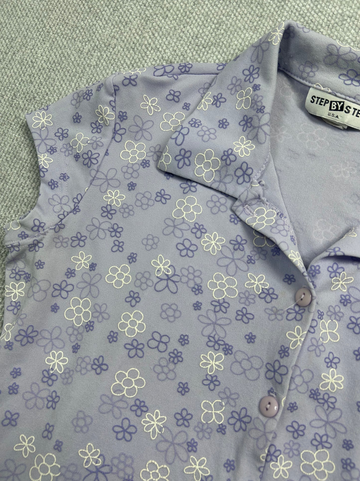 90's Floral Collared Top