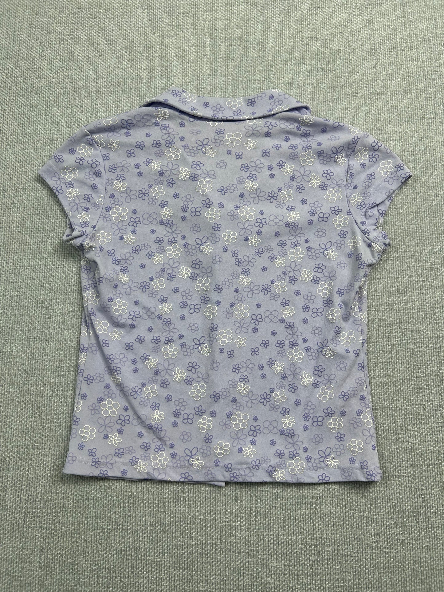 90's Floral Collared Top