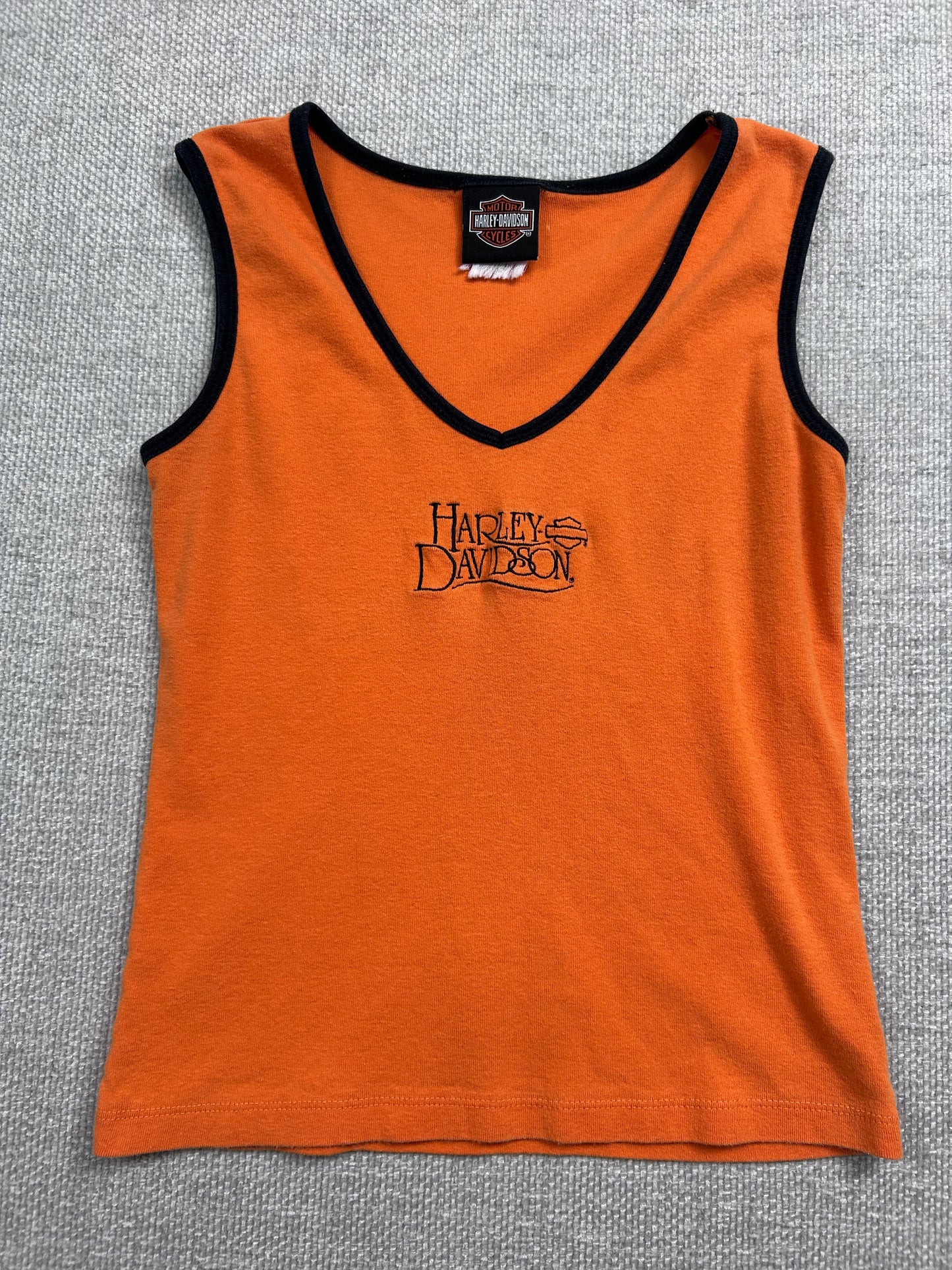 Y2K Orange Harley Davidson Tank Top