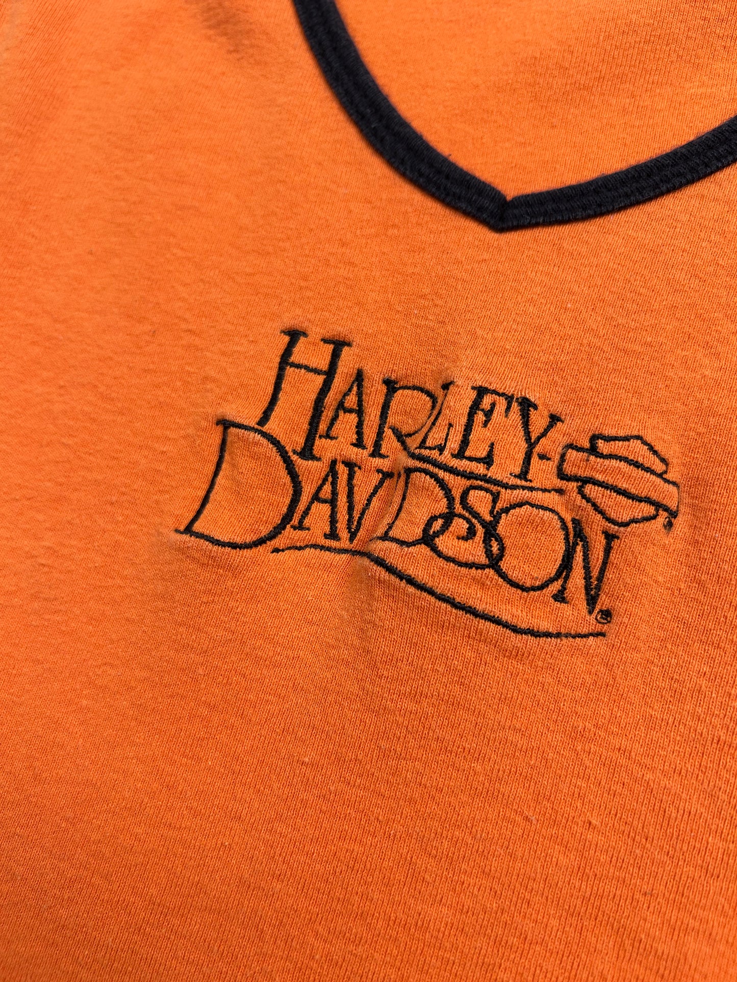 Y2K Orange Harley Davidson Tank Top