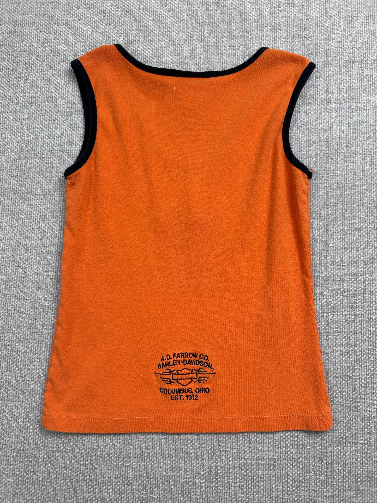 Y2K Orange Harley Davidson Tank Top
