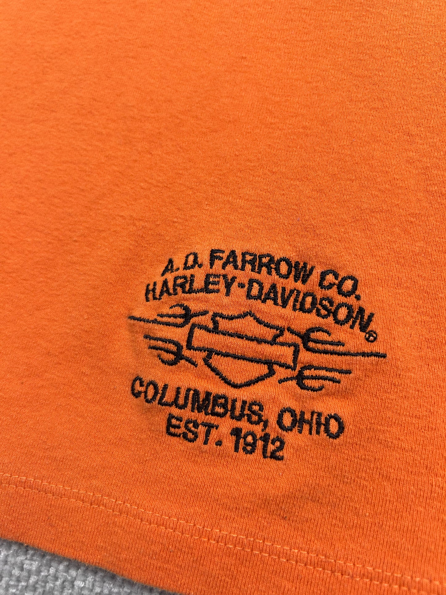 Y2K Orange Harley Davidson Tank Top