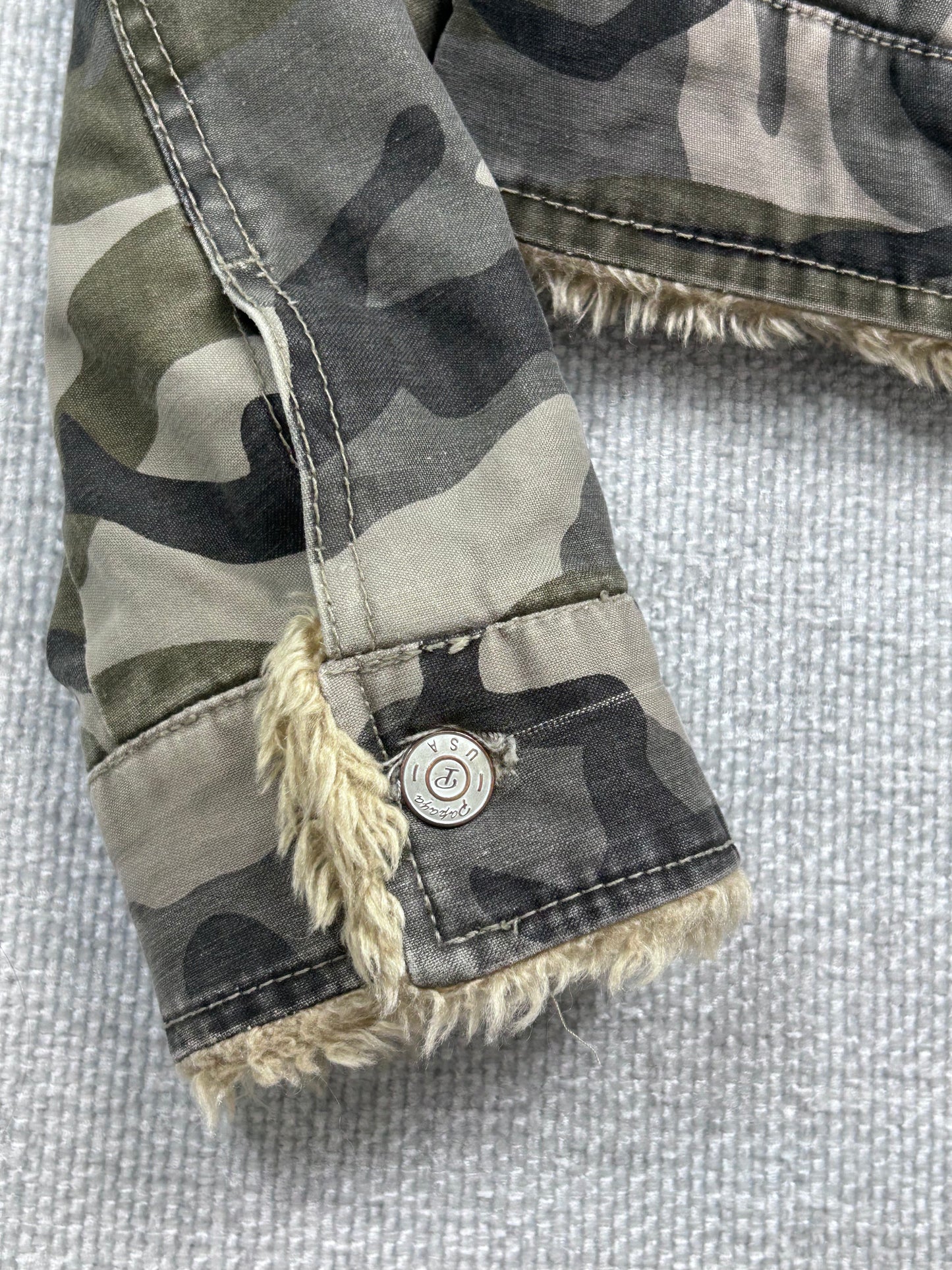 Y2K Camo Fur Lined Jacket